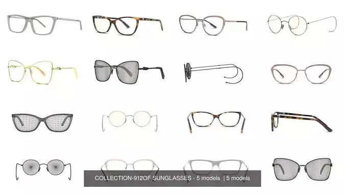 COLLECTION-92 OF SUNGLASSES - 5 models  