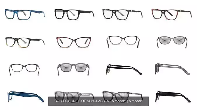 COLLECTION-93 OF SUNGLASSES - 5 models 