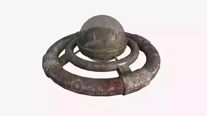 Alien Spaceship UFO E11 Abandoned - Sci Fi Spacecraft Design Low-poly 3D model
