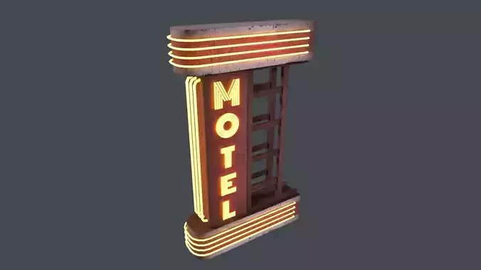 Neon Motel Sign 3D Model