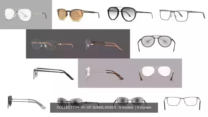 COLLECTION-101 OF SUNGLASSES - 5 models  