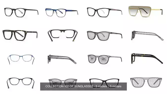 COLLECTION-102 OF SUNGLASSES - 5 models  