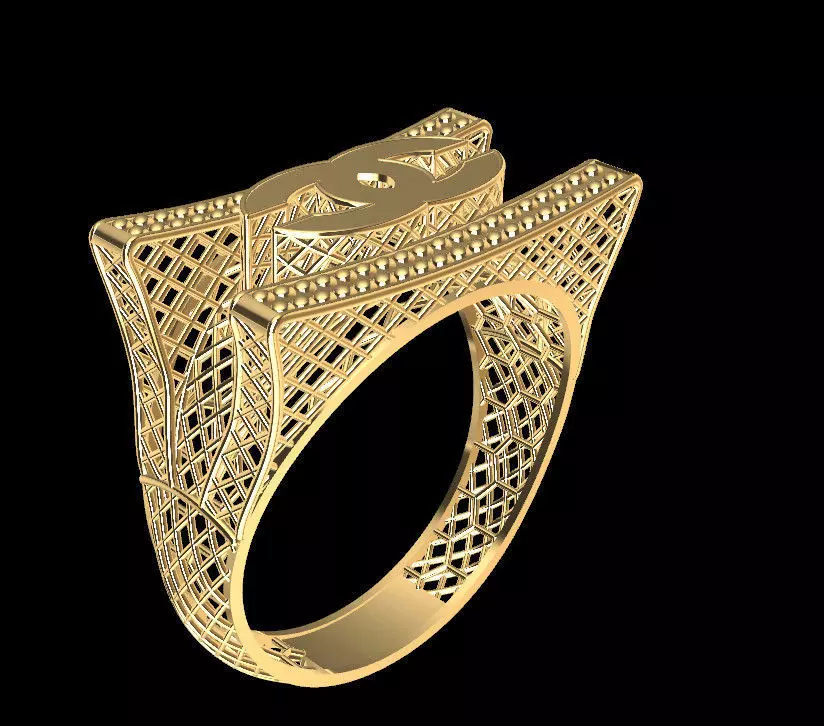 RING07 gold ring with intricate design 3D print model_0