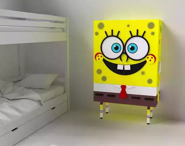 Wardrobe closet Sponge Bob 3D model Low-poly 3D model