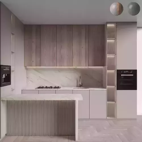 Kitchen Modern 80 - 2 Color 3D model