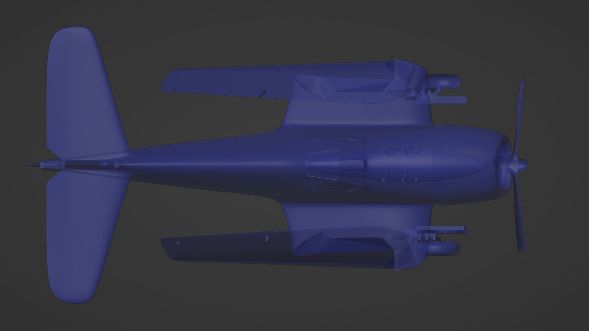 Grumman F6F Hellcat  folded - 3d printer ready 3D print model_7