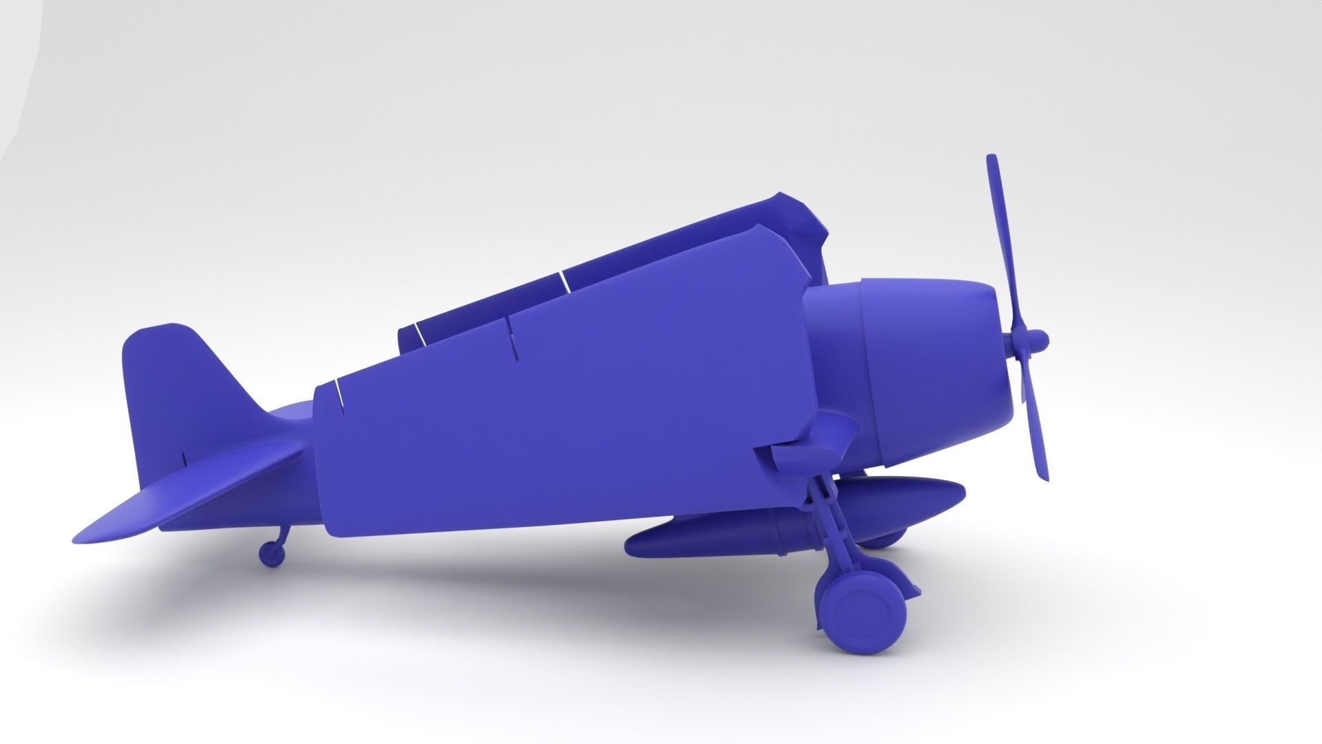 Grumman F6F Hellcat  folded - 3d printer ready 3D print model_3
