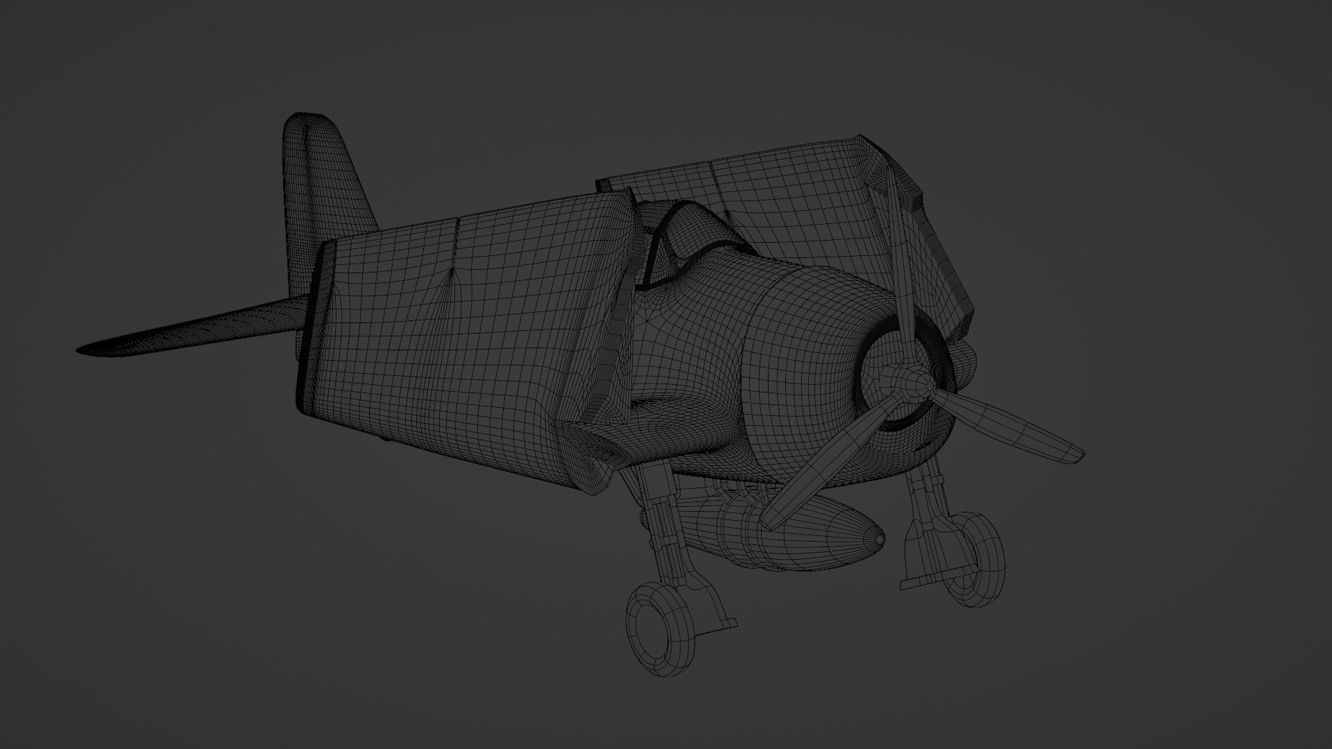 Grumman F6F Hellcat  folded - 3d printer ready 3D print model_5