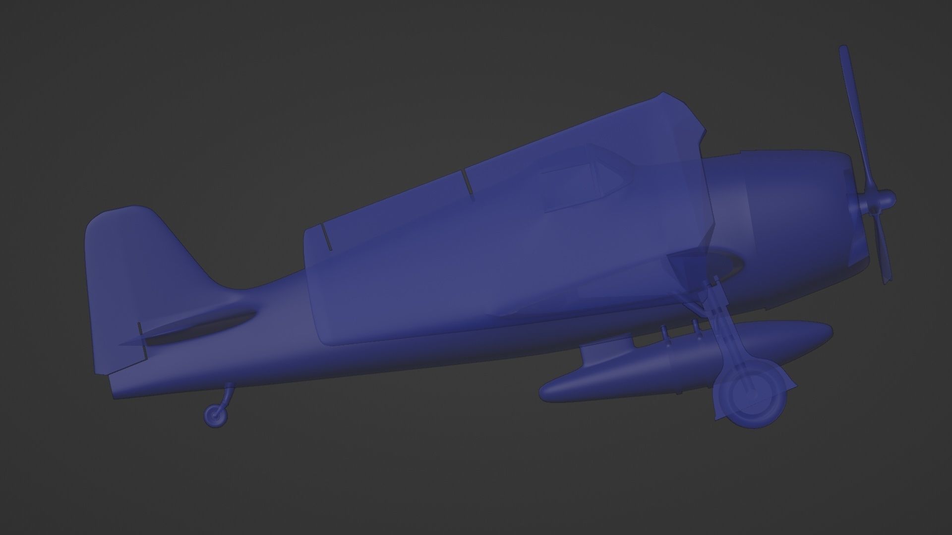 Grumman F6F Hellcat  folded - 3d printer ready 3D print model_6