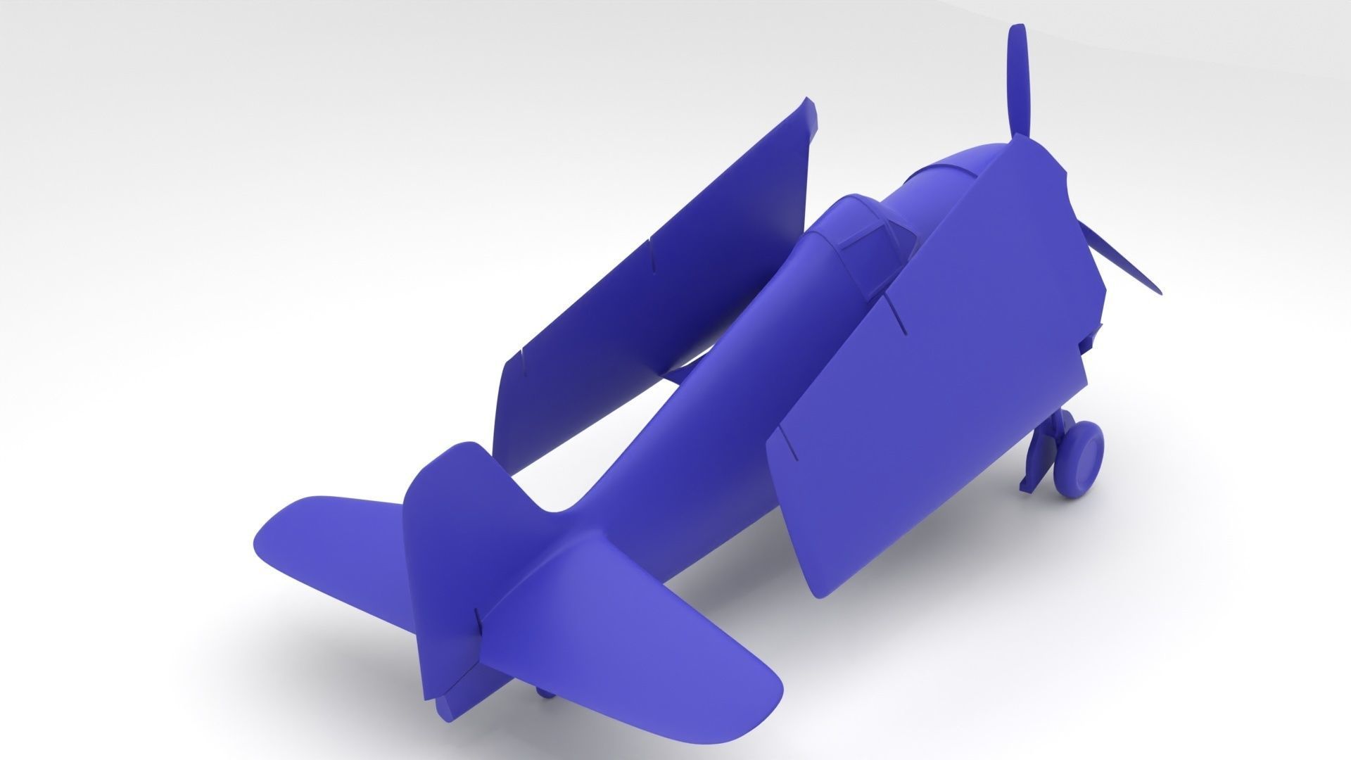 Grumman F6F Hellcat  folded - 3d printer ready 3D print model_1