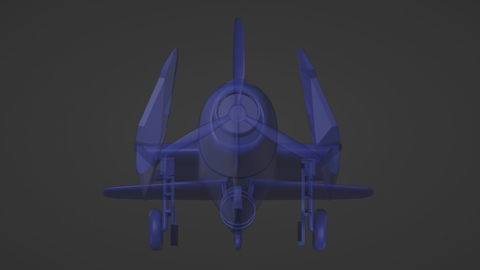 Grumman F6F Hellcat  folded - 3d printer ready 3D print model_8