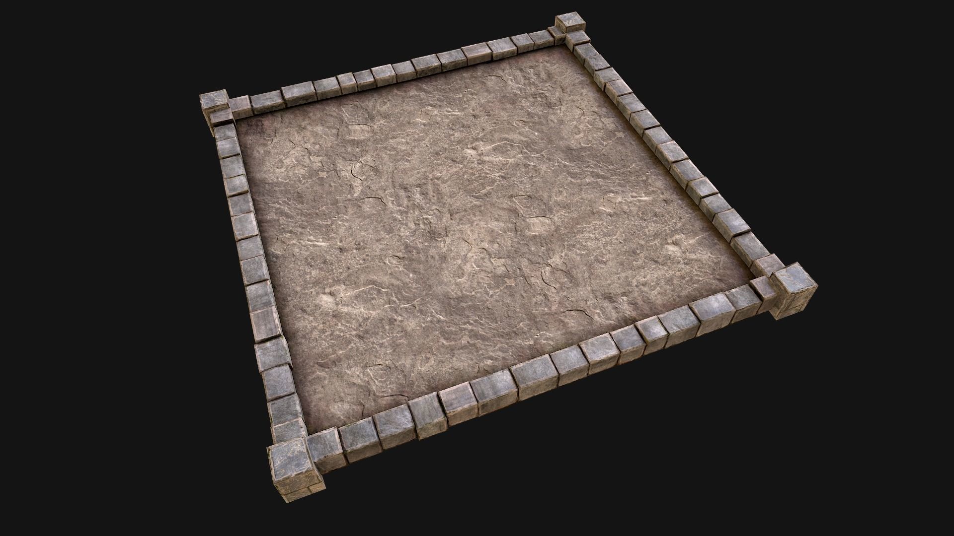 Medieval Prison Roof  Castle Floor Low-poly 3D model_2