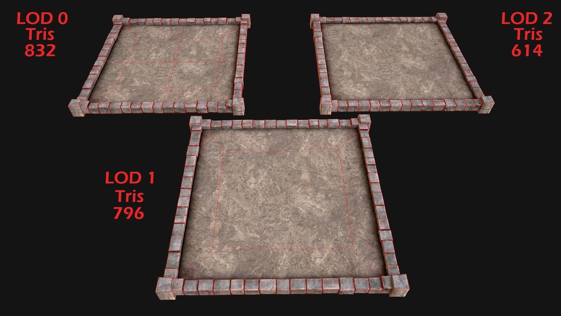 Medieval Prison Roof  Castle Floor Low-poly 3D model_3