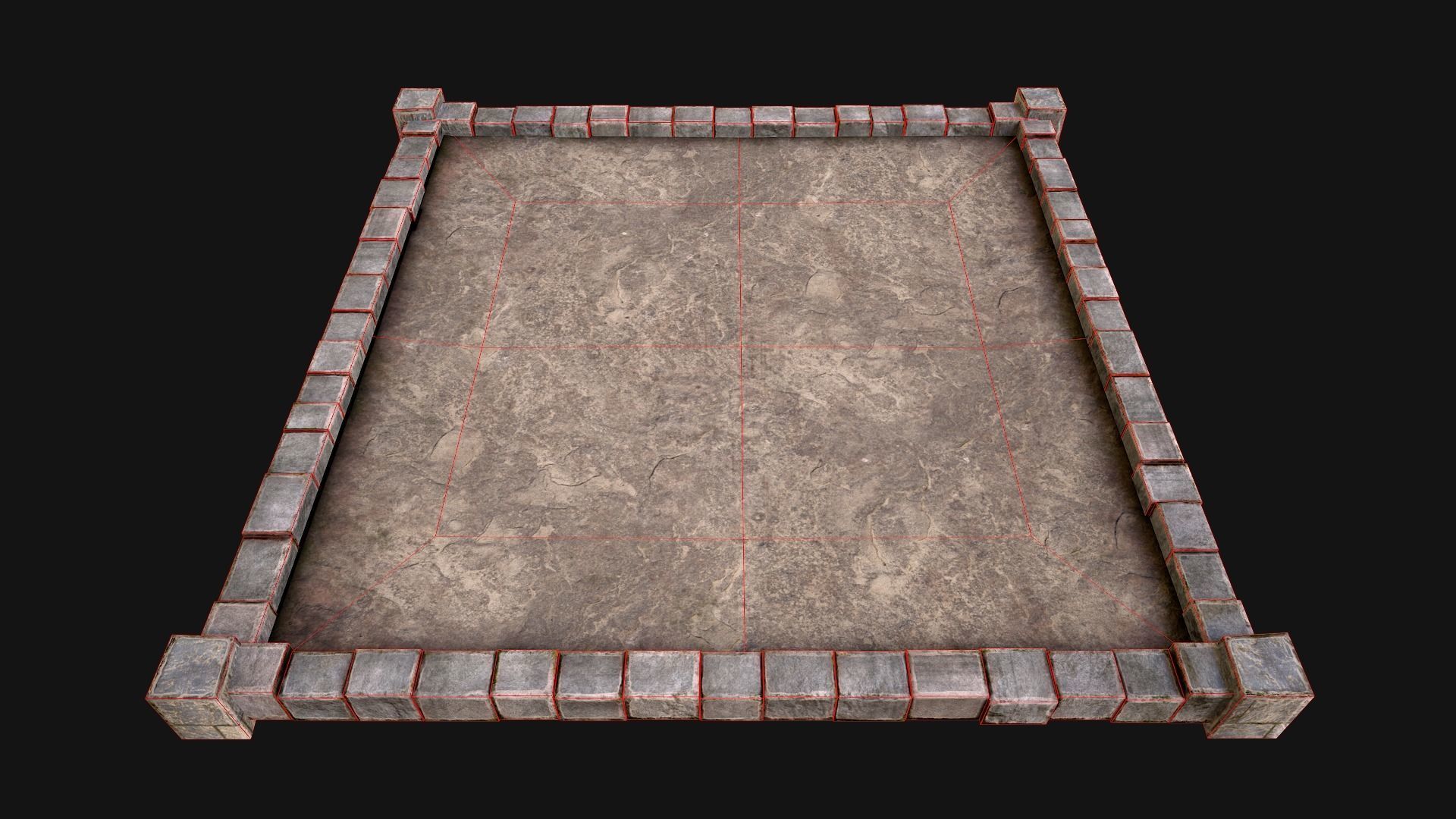 Medieval Prison Roof  Castle Floor Low-poly 3D model_13