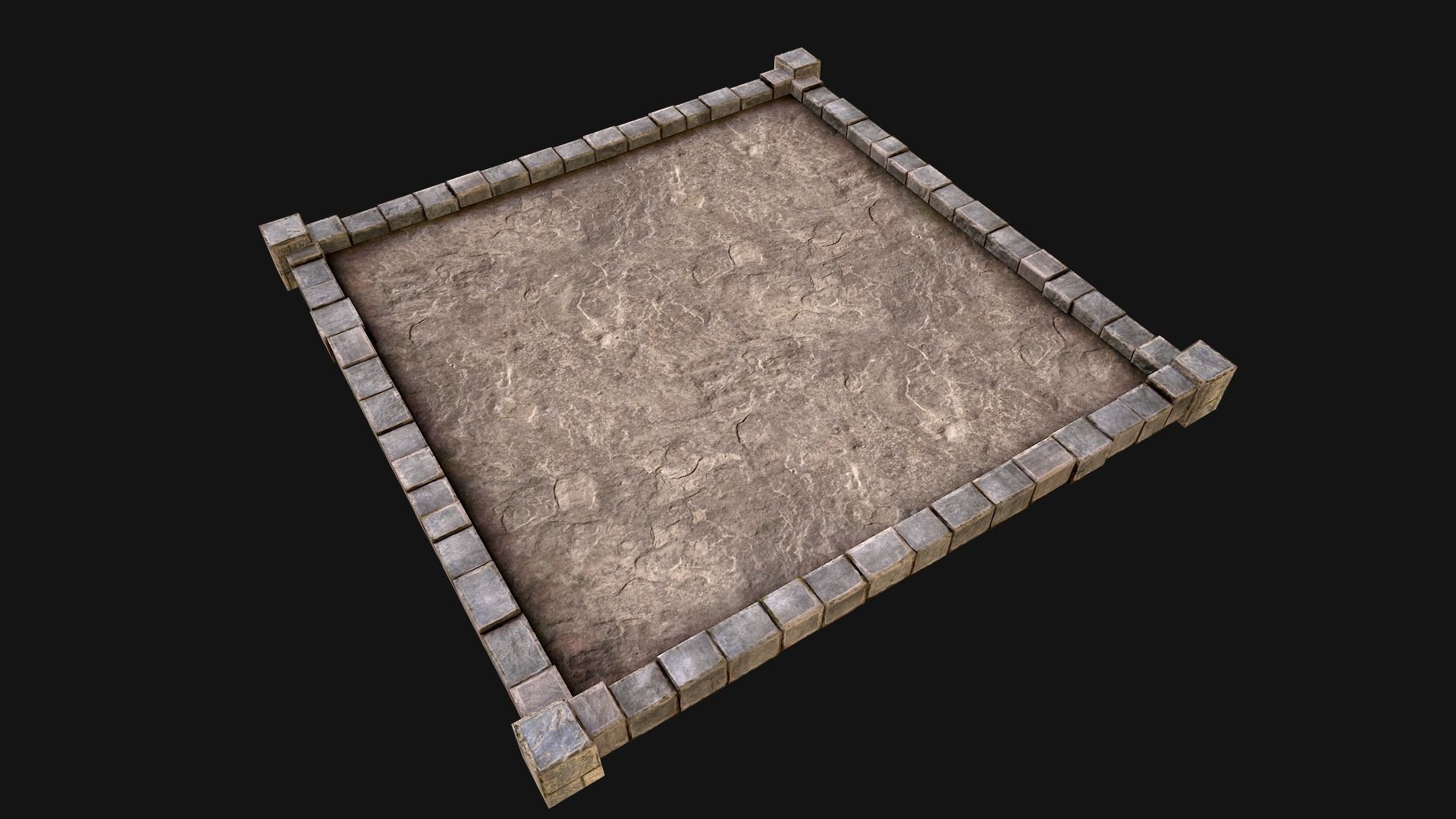 Medieval Prison Roof  Castle Floor Low-poly 3D model_7