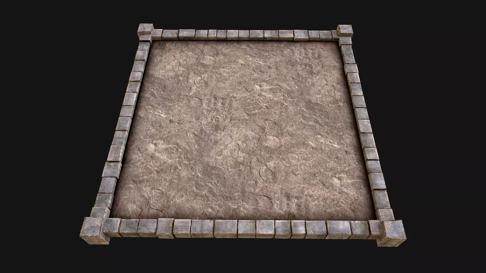 Medieval Prison Roof  Castle Floor Low-poly 3D model_0