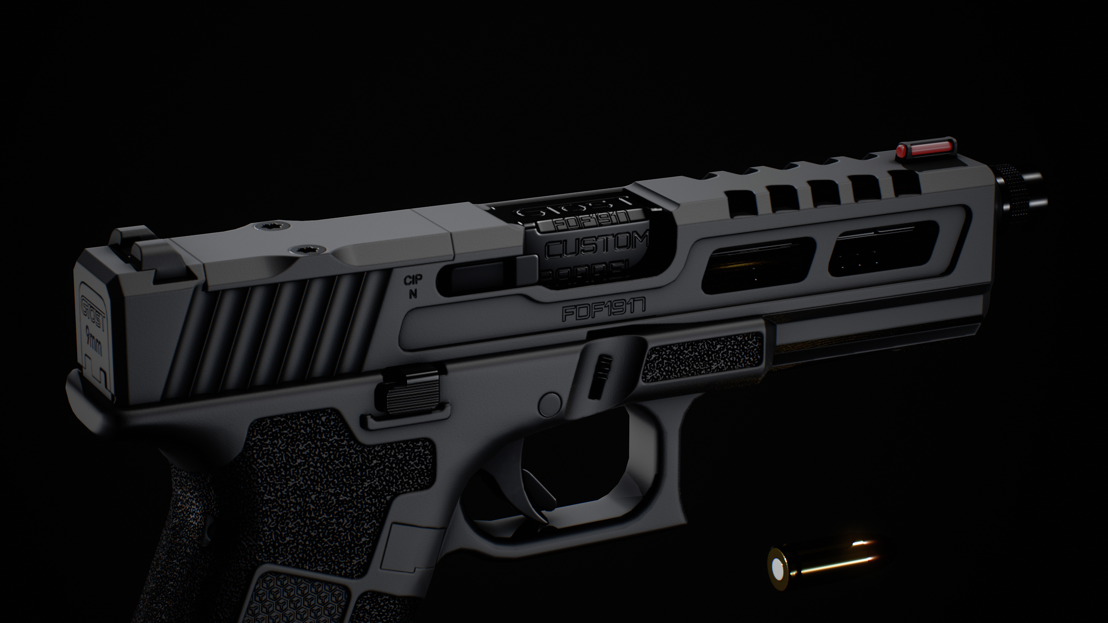 Ghost 9mm Low-poly 3D model_6