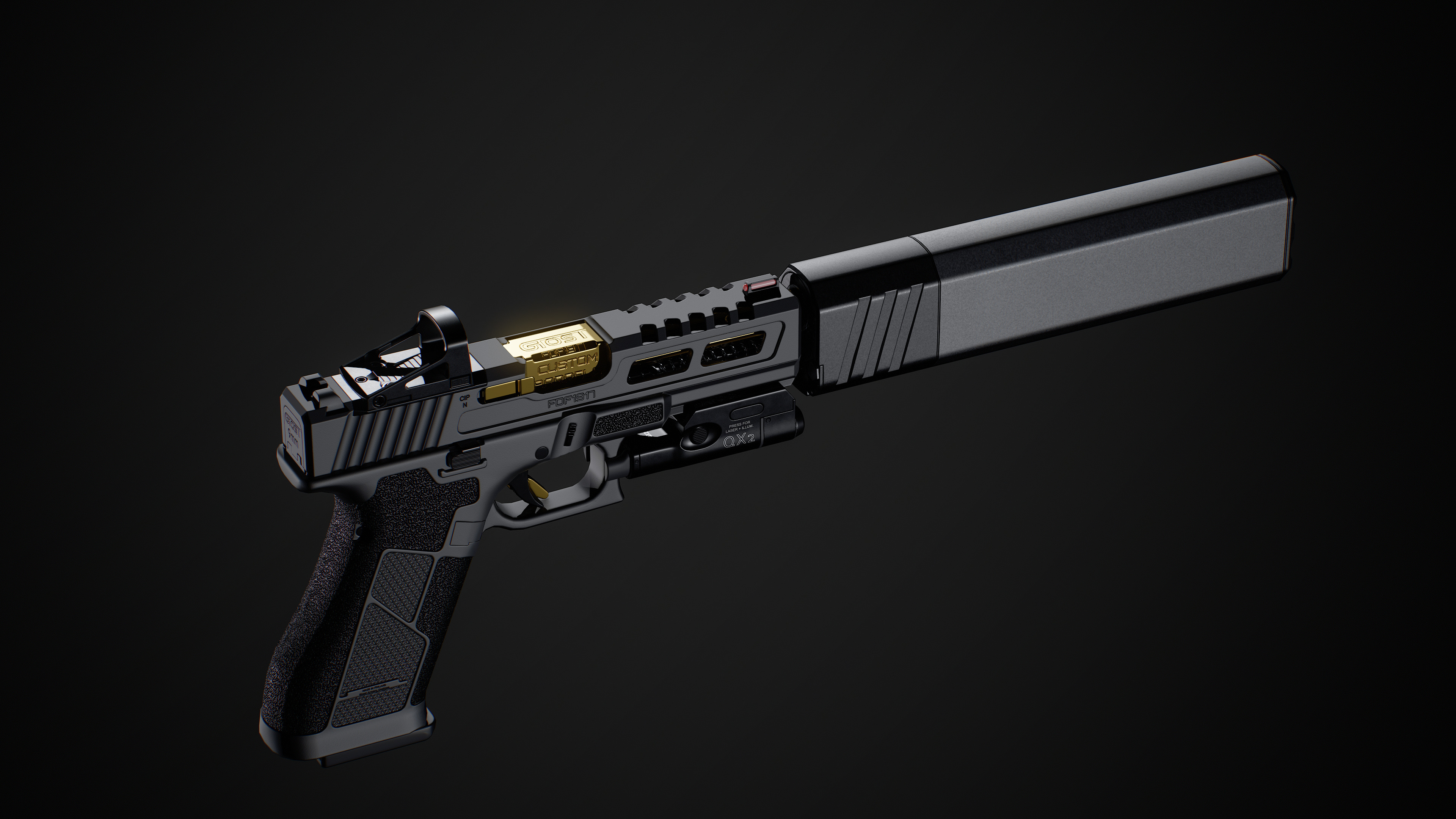 Ghost 9mm Low-poly 3D model_51