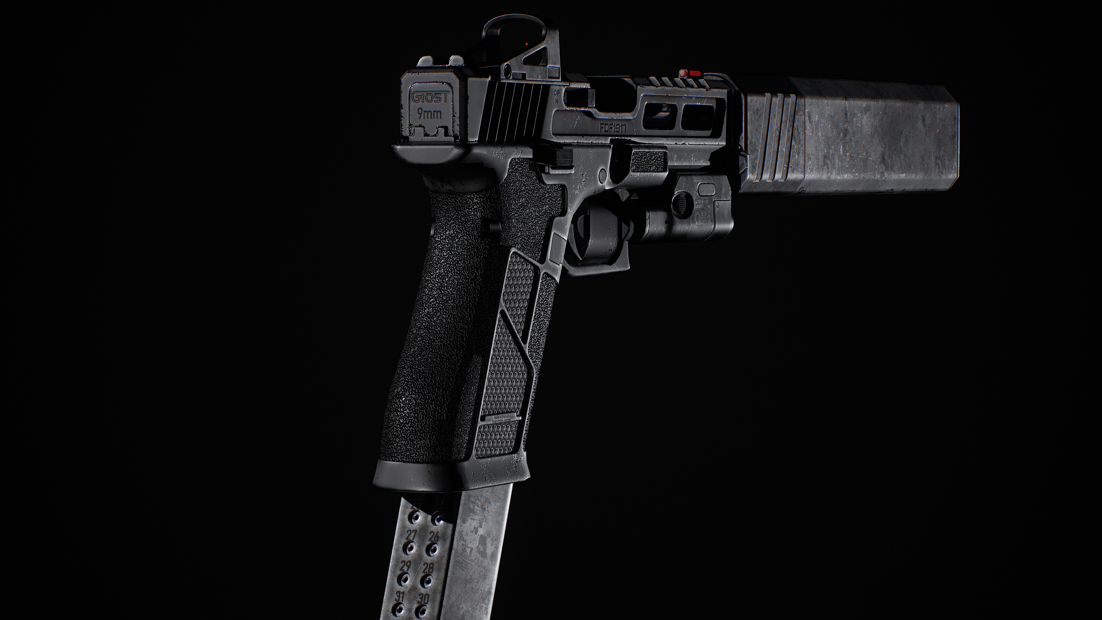 Ghost 9mm Low-poly 3D model_64