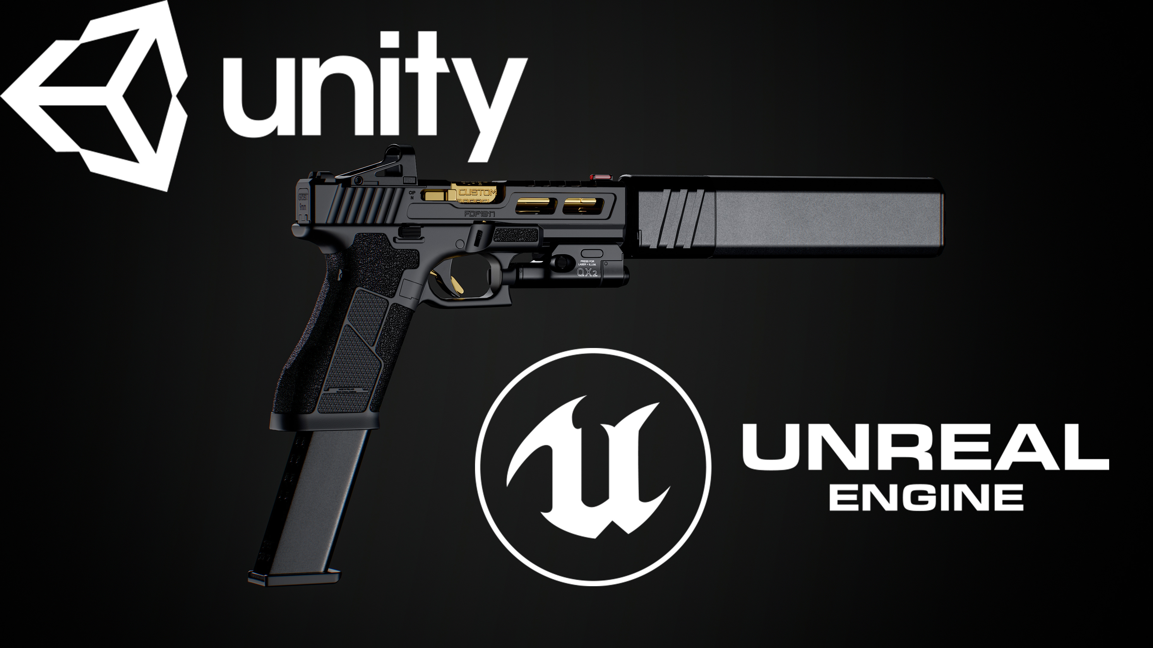 Ghost 9mm Low-poly 3D model_0