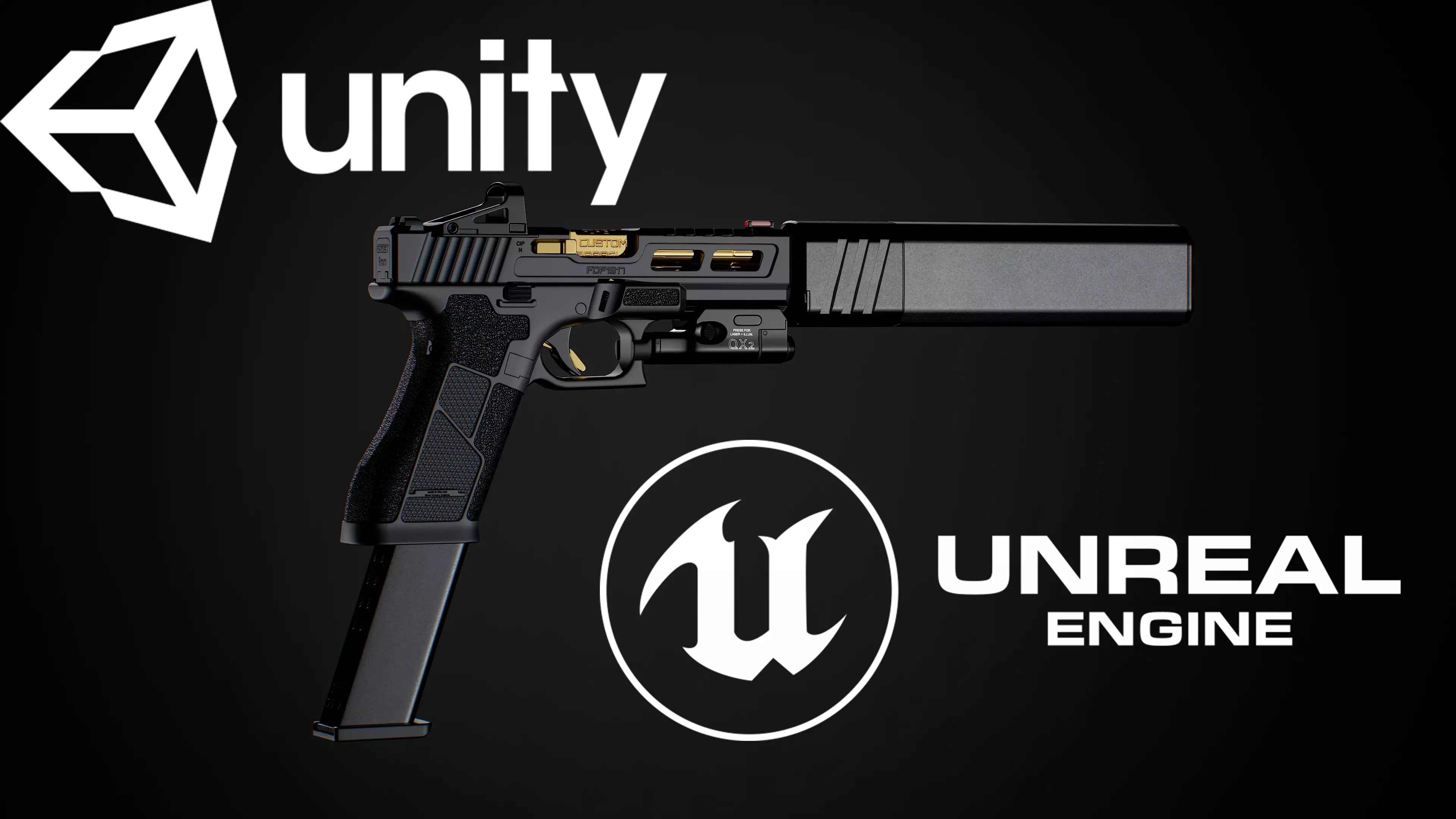 Ghost 9mm Low-poly 3D model_0