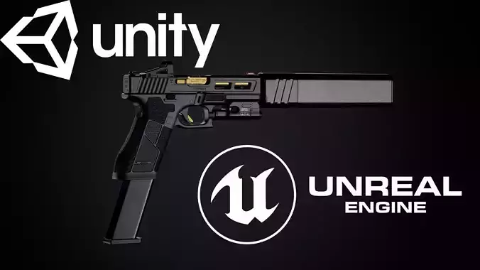 Ghost 9mm Low-poly 3D model