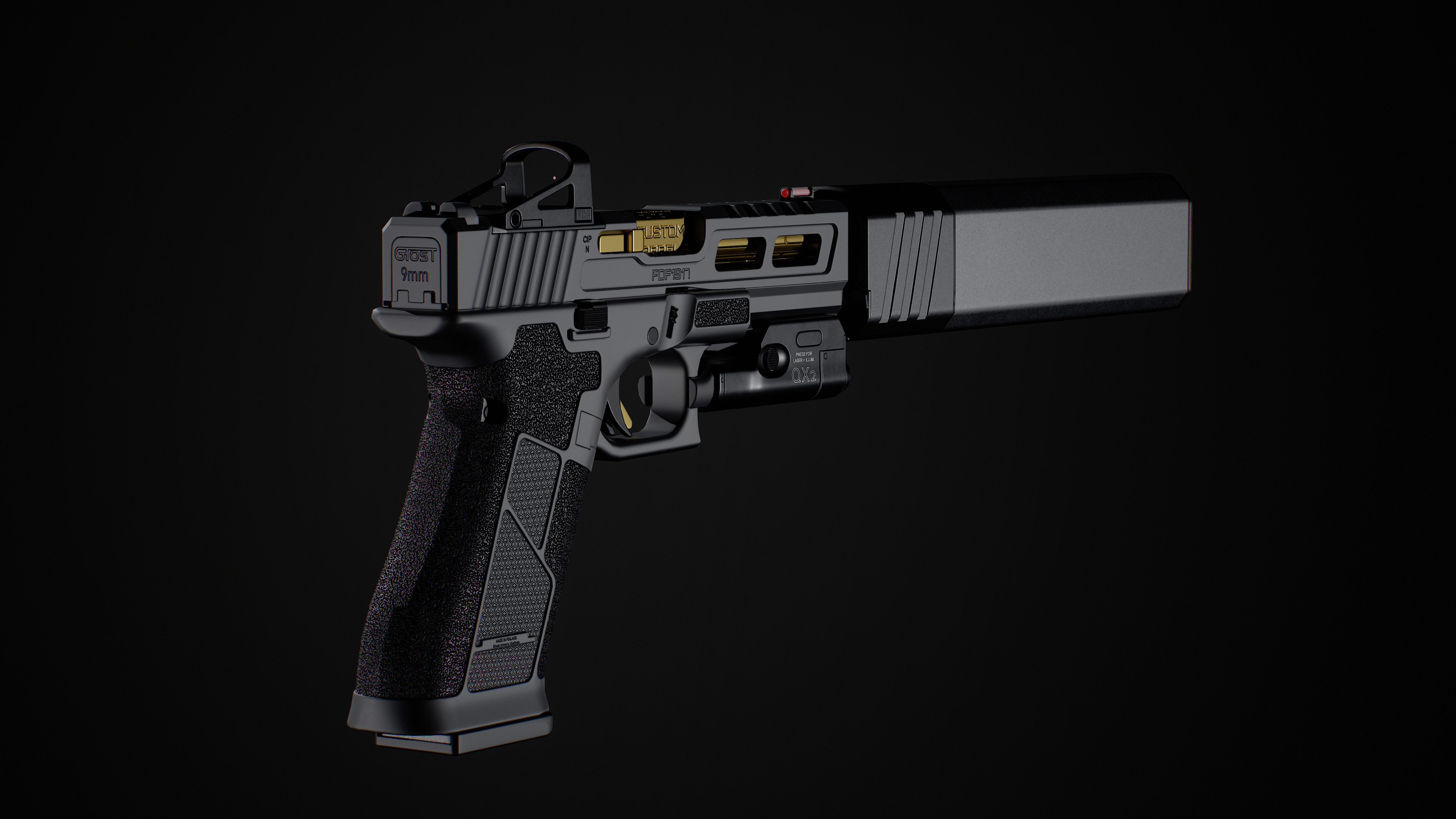 Ghost 9mm Low-poly 3D model_50