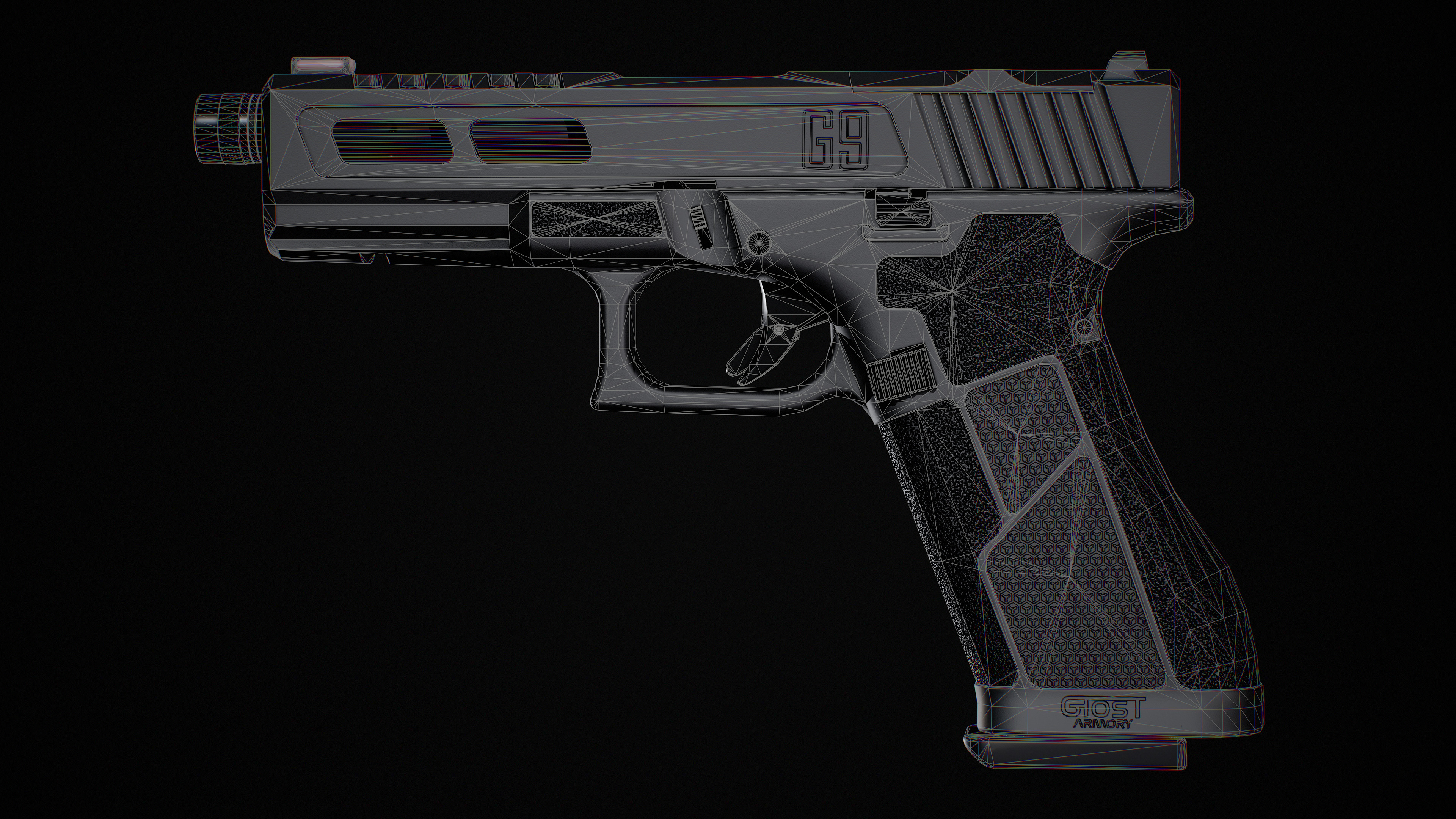 Ghost 9mm Low-poly 3D model_74