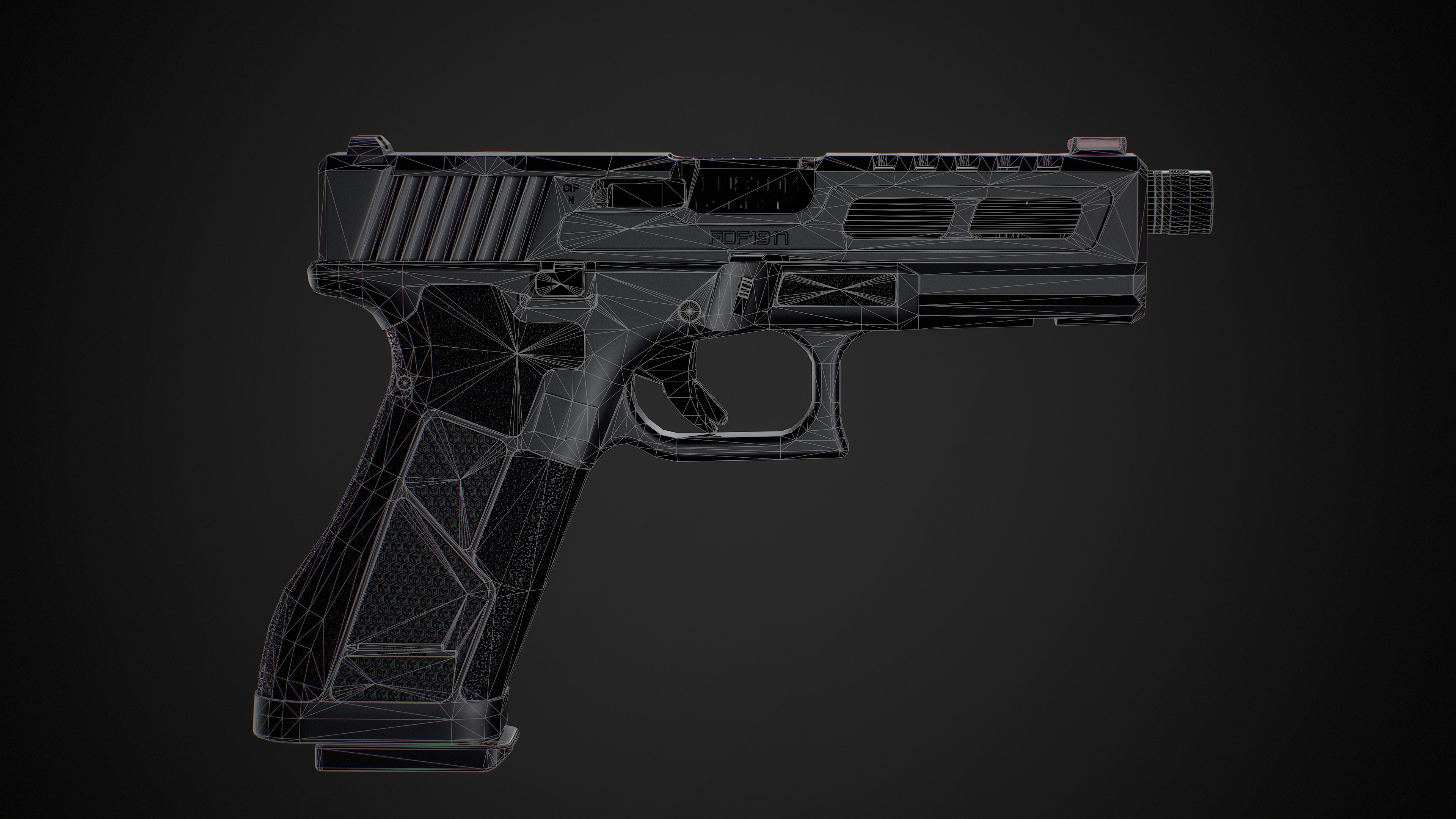 Ghost 9mm Low-poly 3D model_73