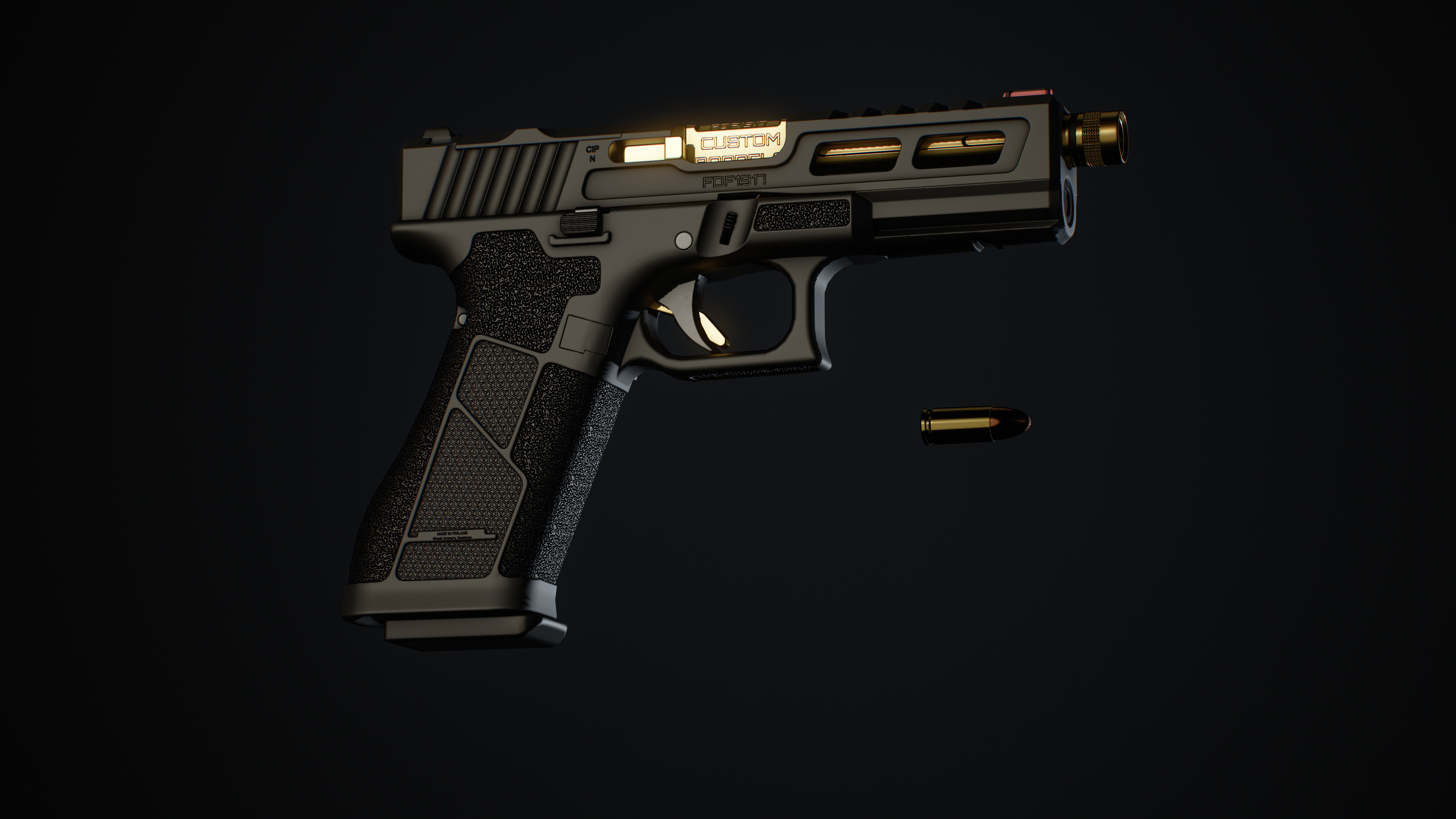 Ghost 9mm Low-poly 3D model_3