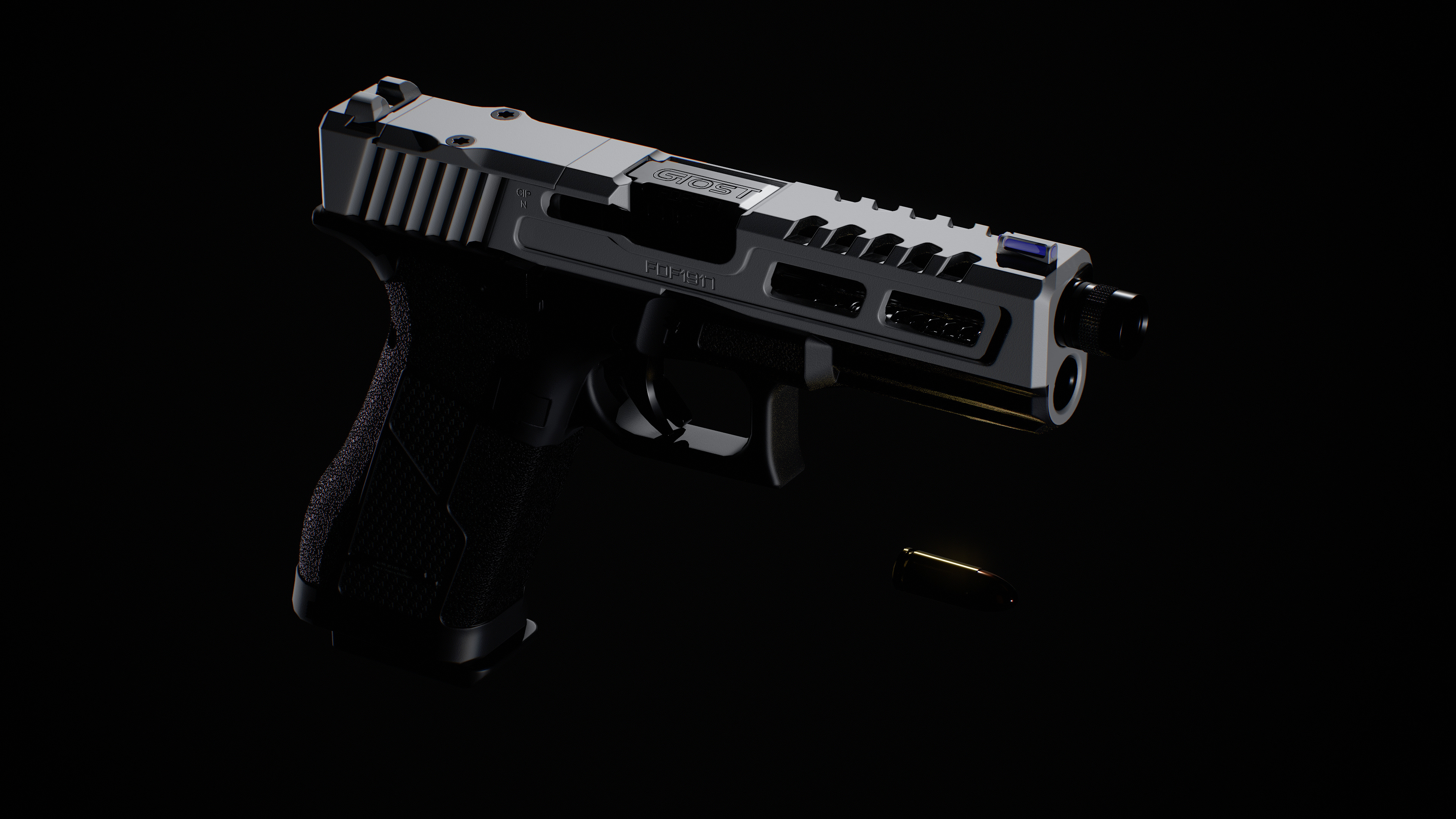 Ghost 9mm Low-poly 3D model_10