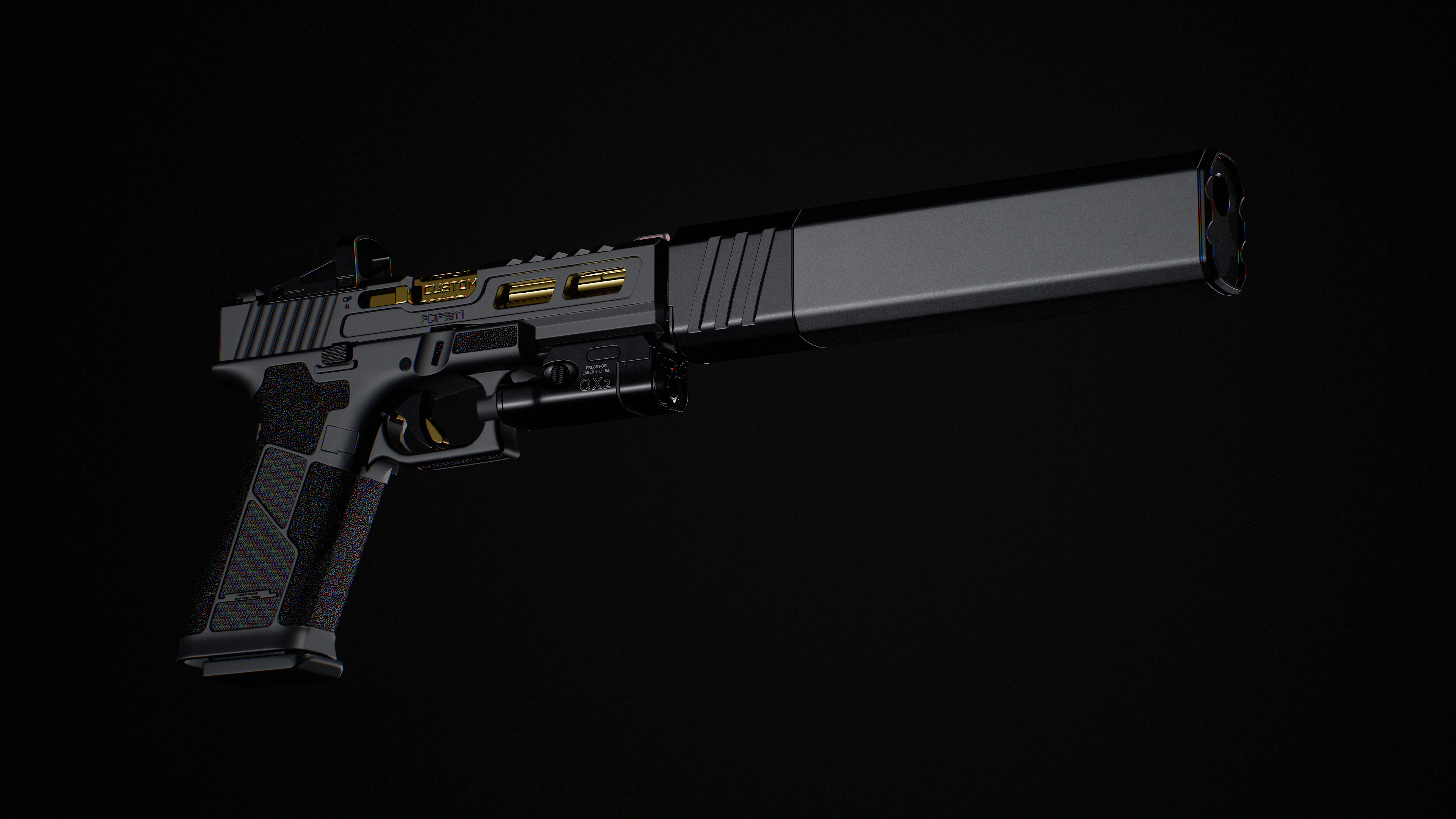 Ghost 9mm Low-poly 3D model_49