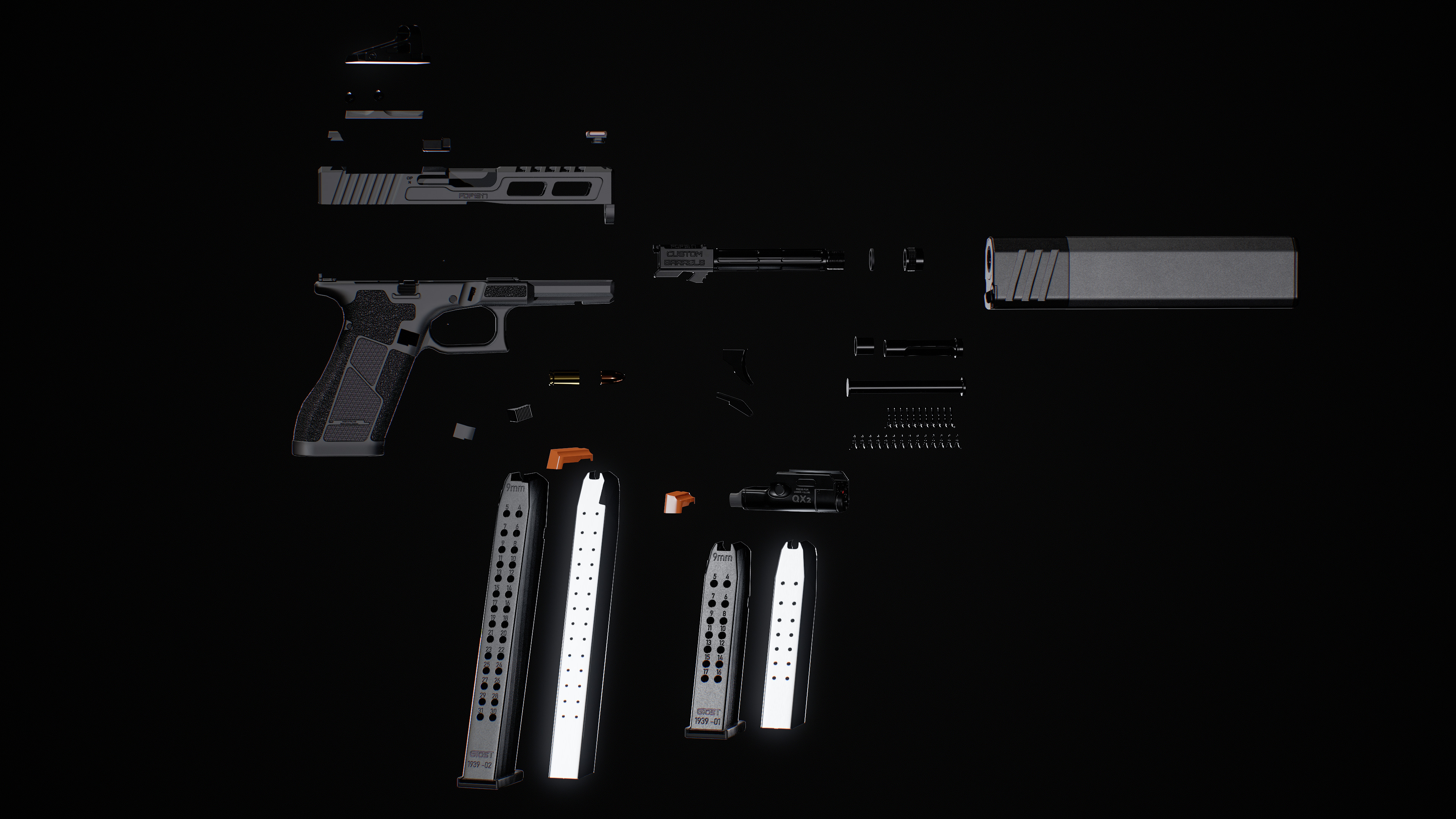 Ghost 9mm Low-poly 3D model_71
