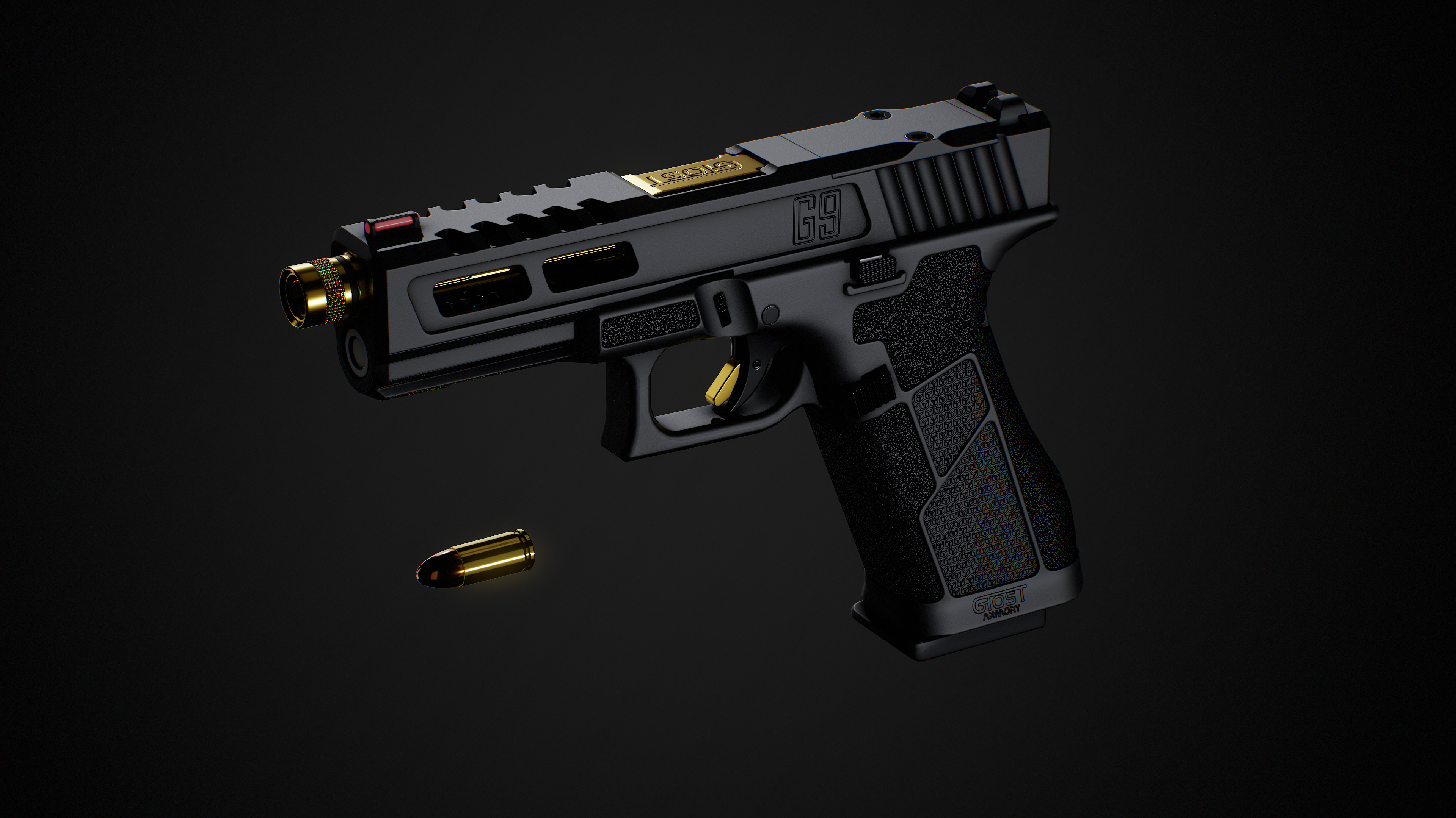 Ghost 9mm Low-poly 3D model_4