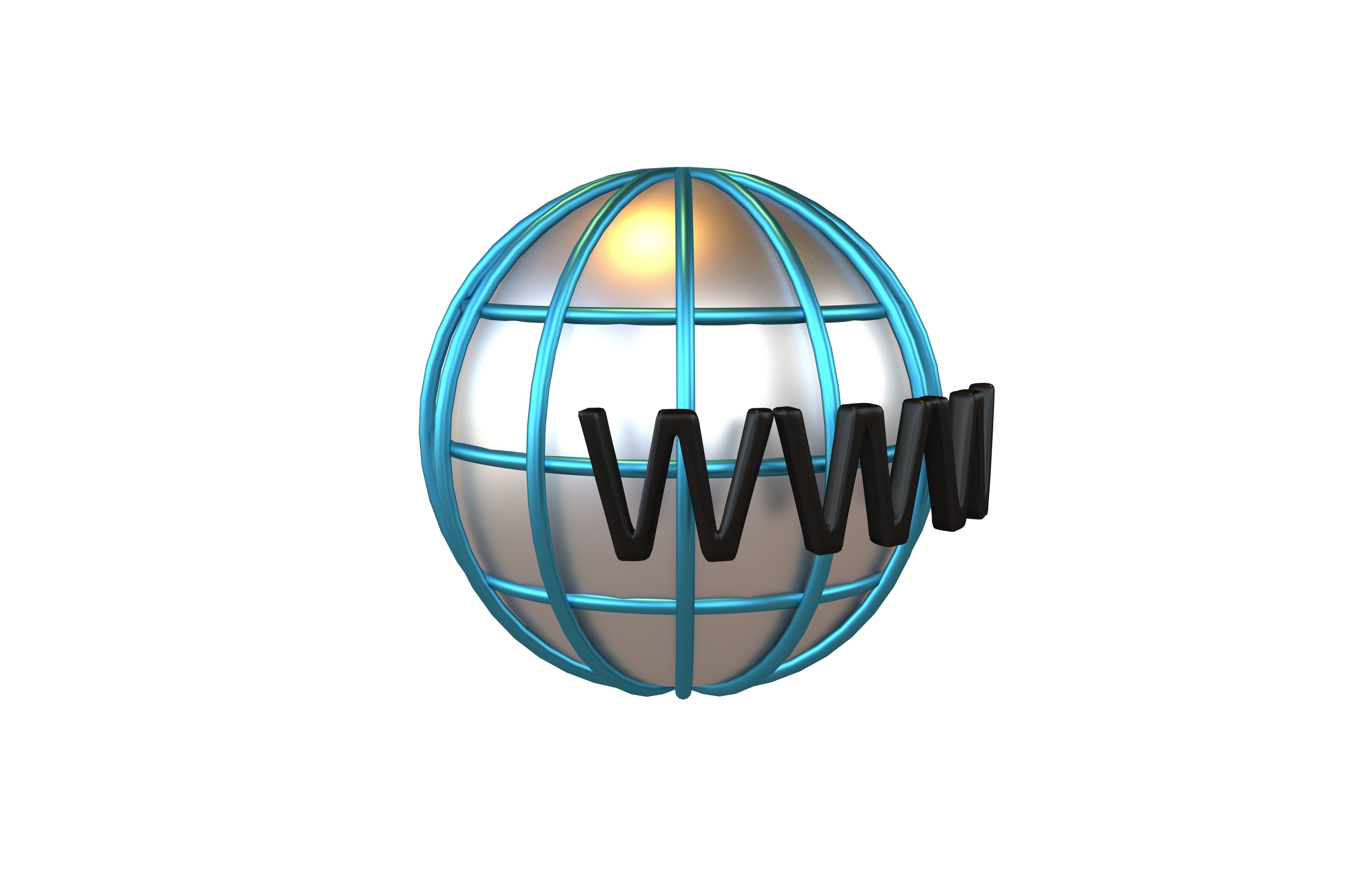 WWW Icon v2 004 Low-poly 3D model_3