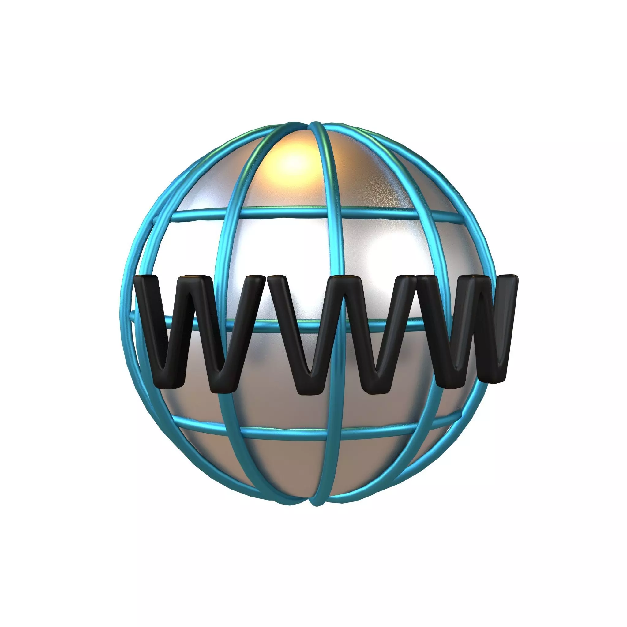 WWW Icon v2 004 Low-poly 3D model_0