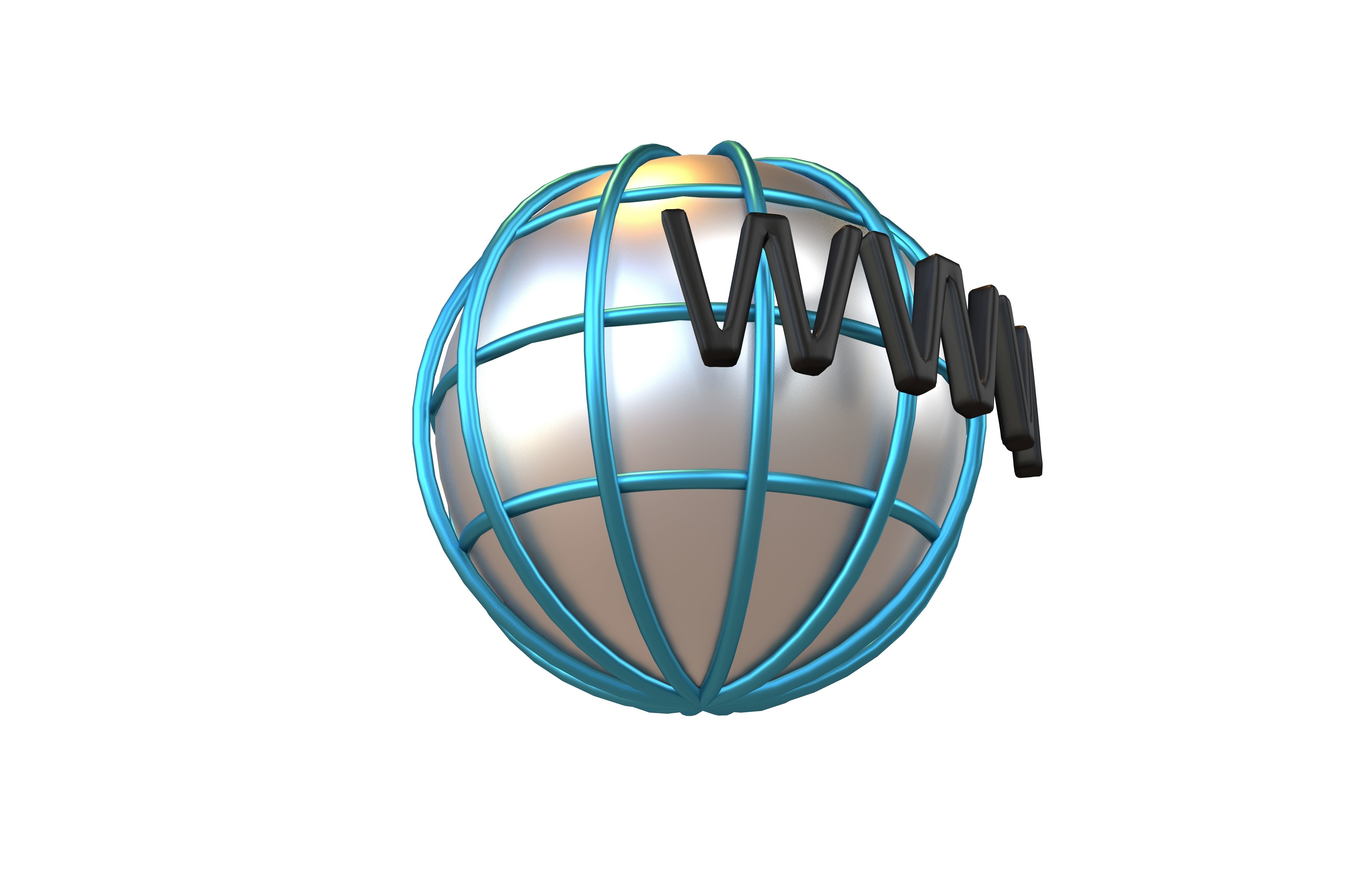 WWW Icon v2 004 Low-poly 3D model_2