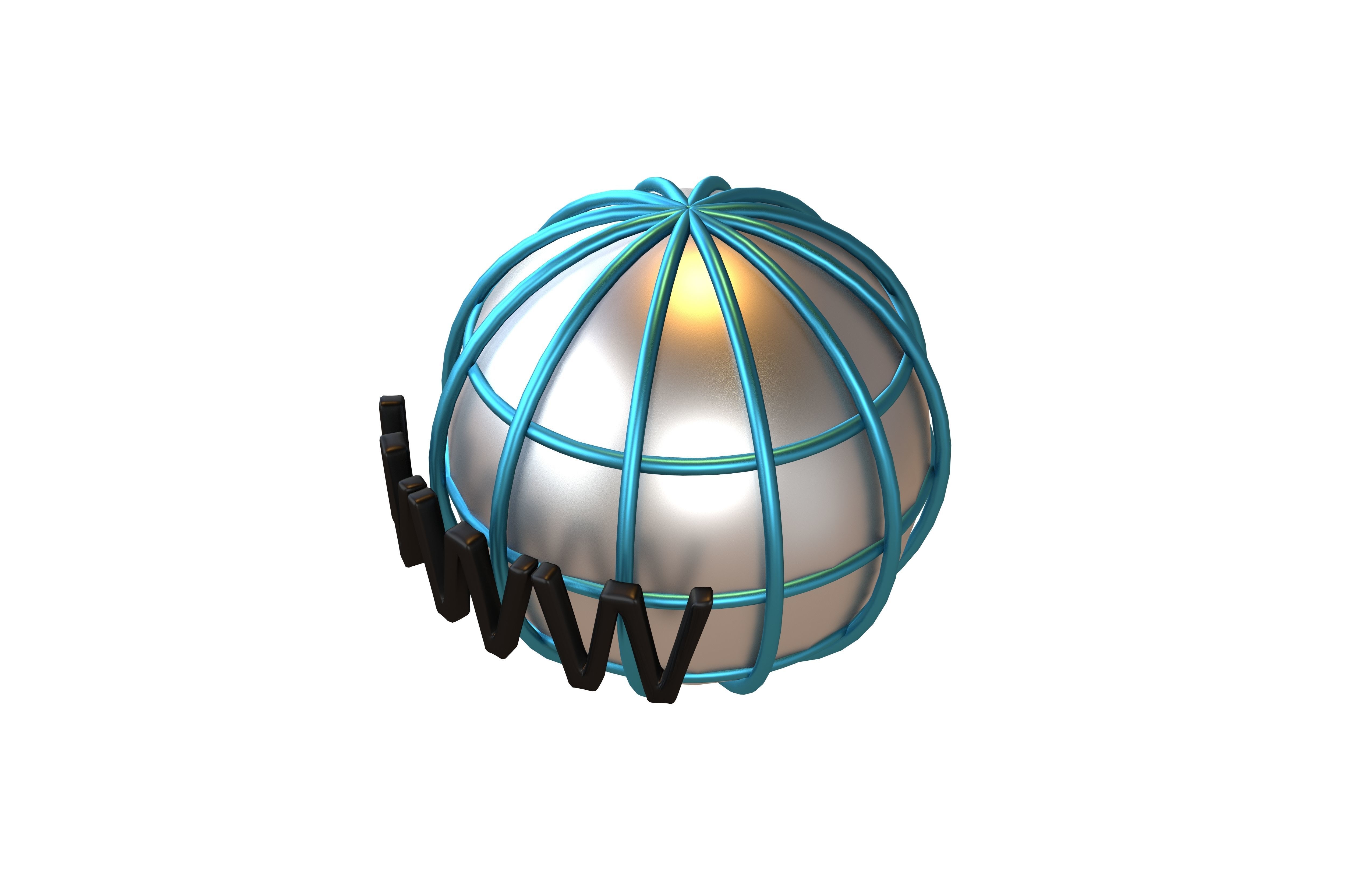 WWW Icon v2 004 Low-poly 3D model_1