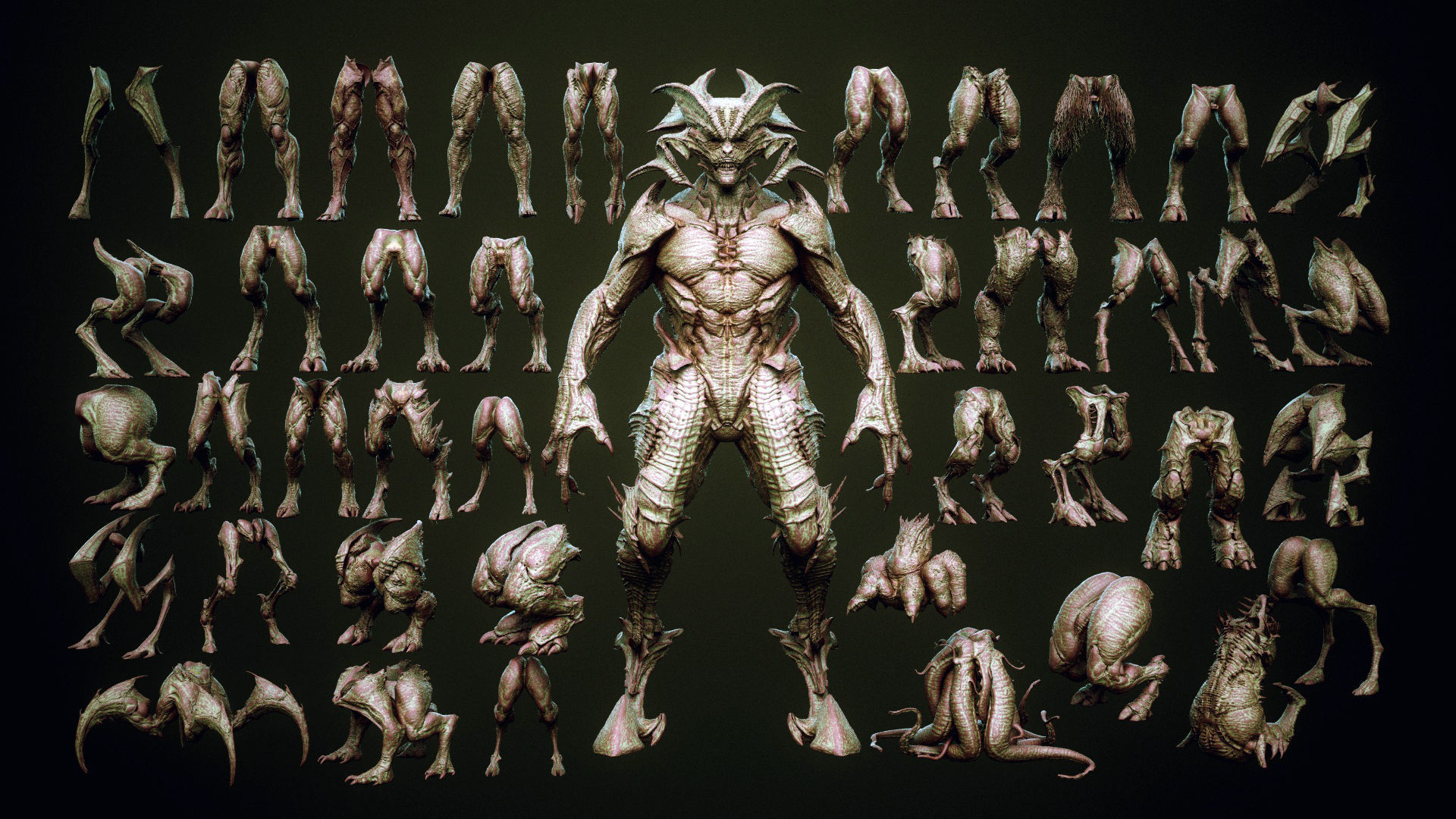 DEMON part four 40 Legs with Blendshapes 3D model_2