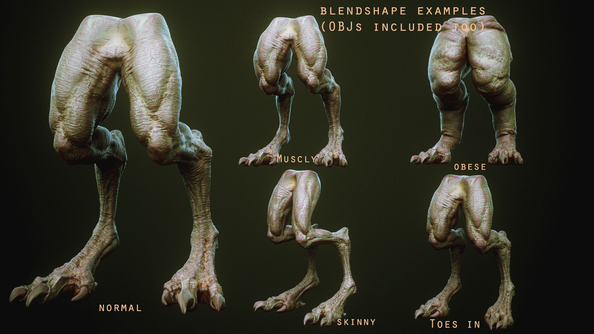 DEMON part four 40 Legs with Blendshapes 3D model_36