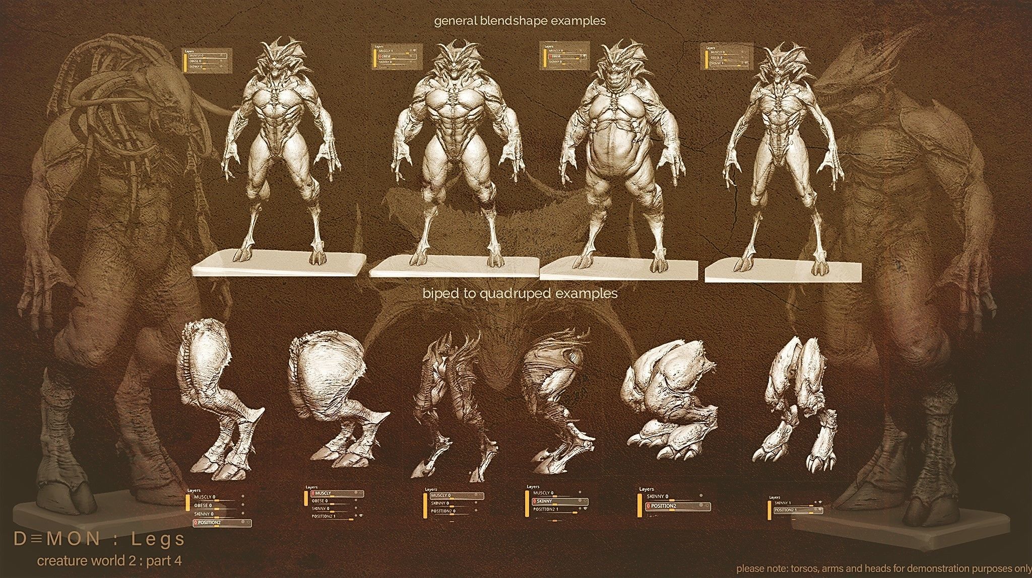 DEMON part four 40 Legs with Blendshapes 3D model_3