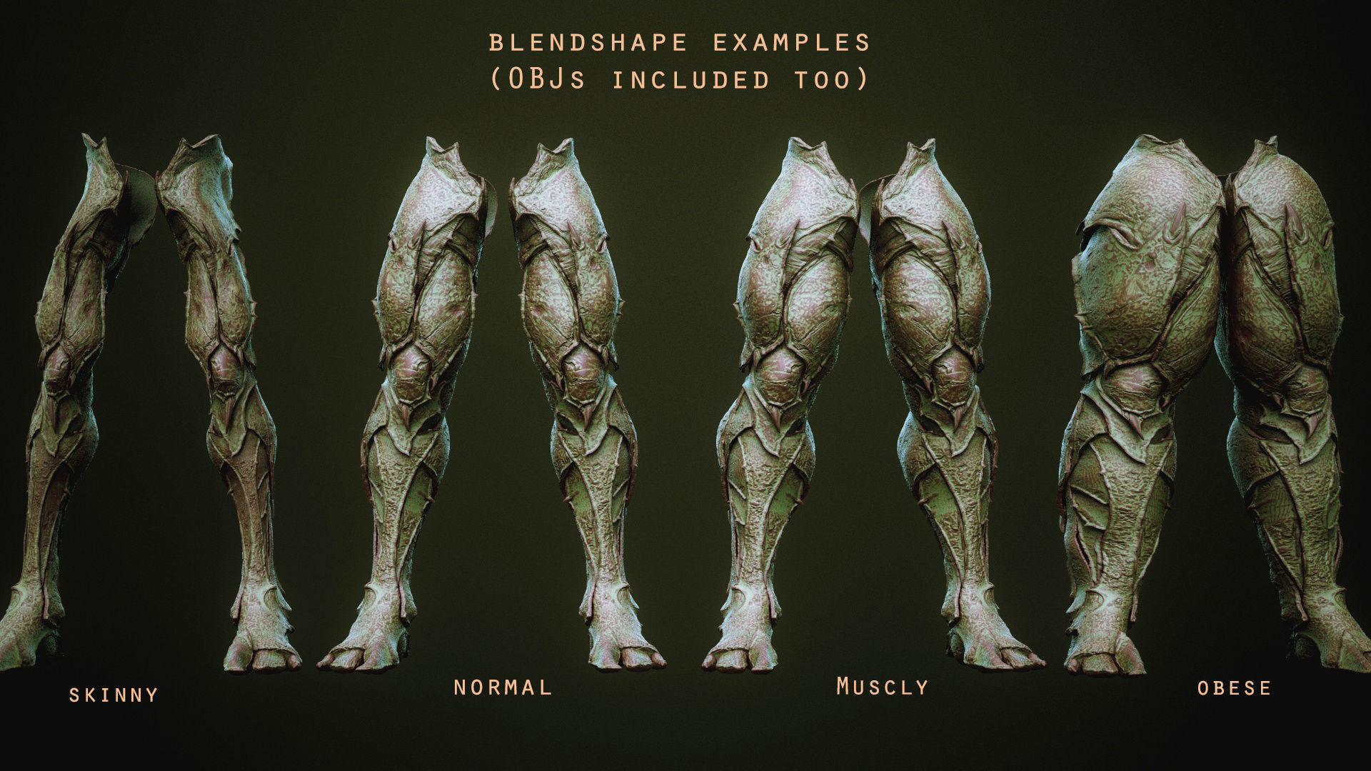 DEMON part four 40 Legs with Blendshapes 3D model_5