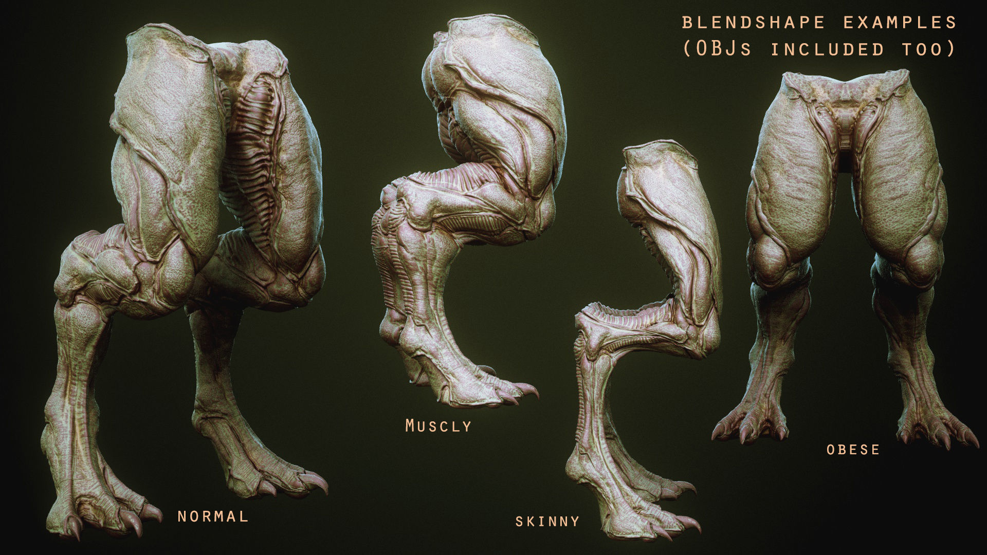 DEMON part four 40 Legs with Blendshapes 3D model_38