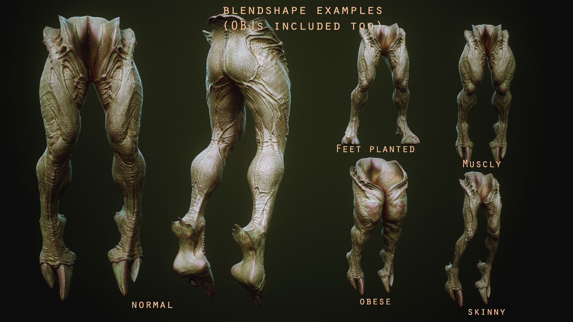 DEMON part four 40 Legs with Blendshapes 3D model_37