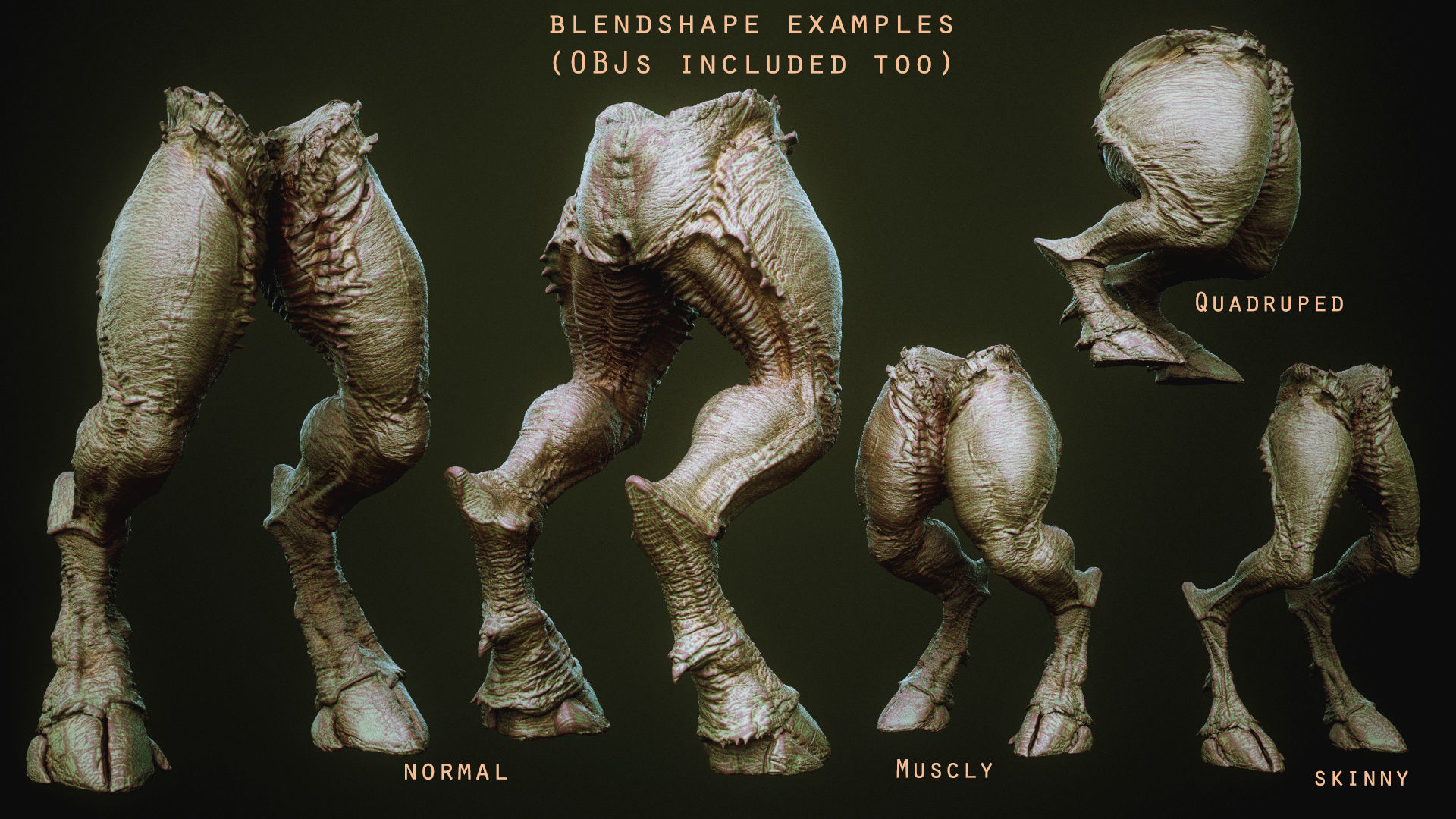 DEMON part four 40 Legs with Blendshapes 3D model_35