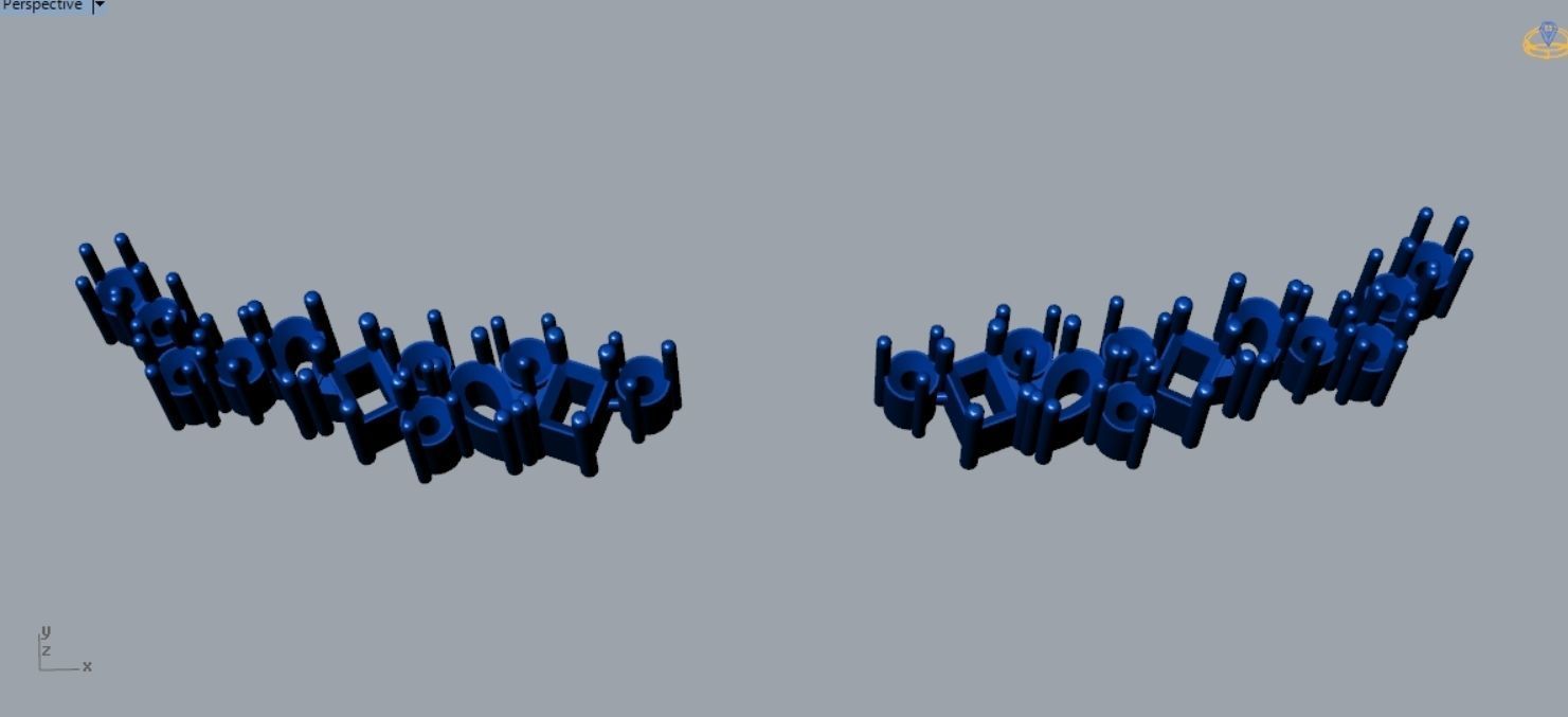 Pear and Emerald Cut Diamond Earring E 18 3D print model_6