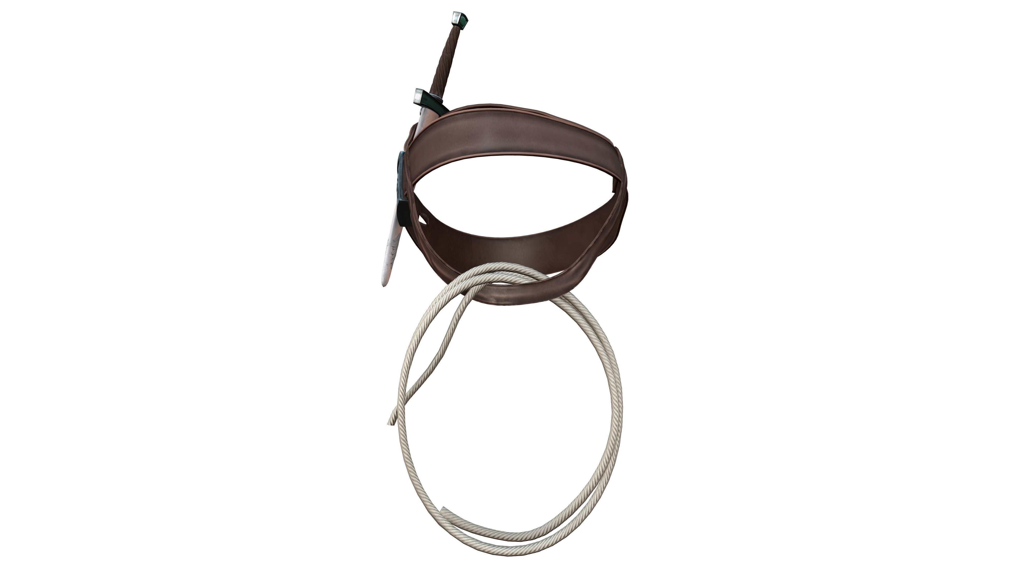 Ottoman Belt With Dagger and Rope Low-poly 3D model_3