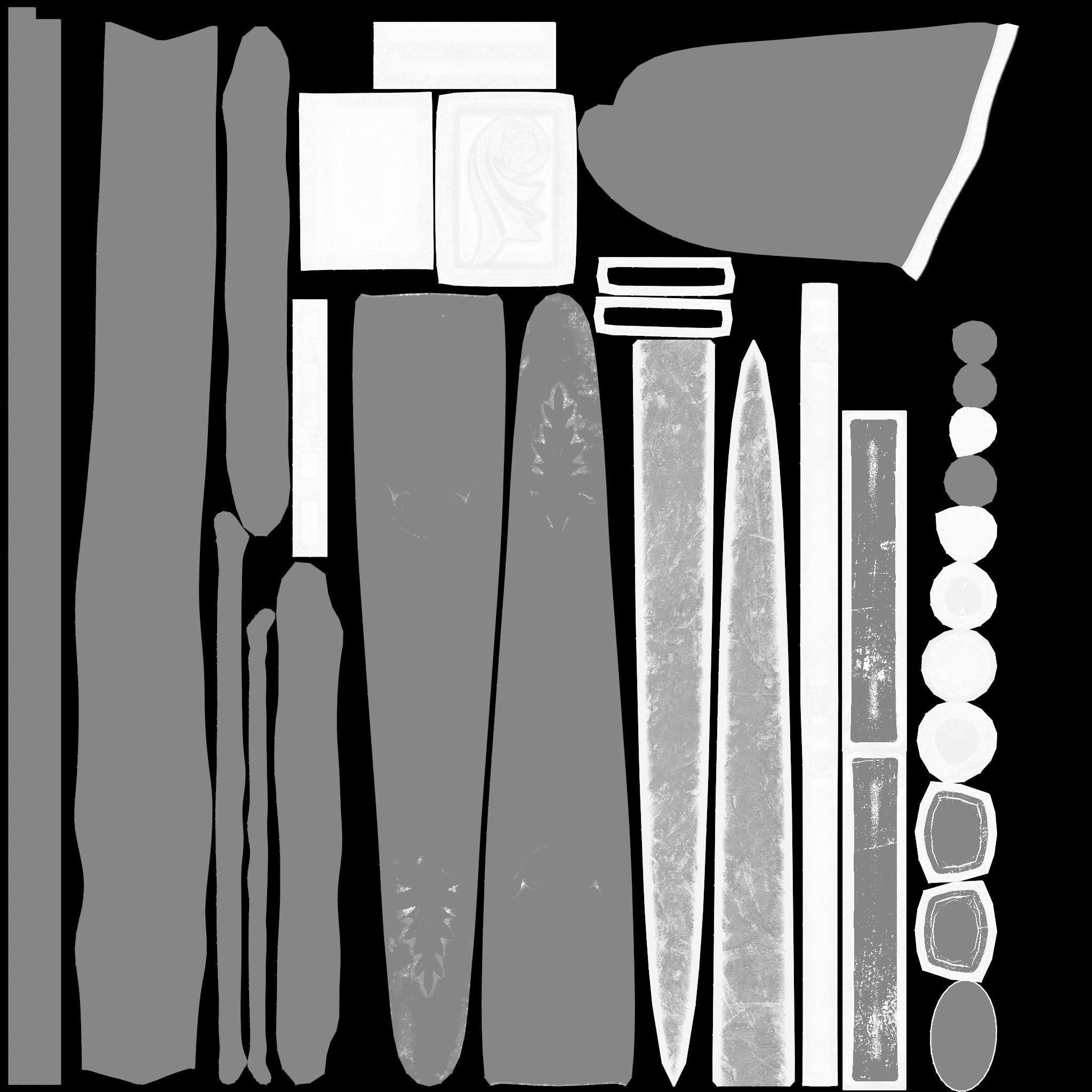 Ottoman Belt With Dagger and Rope Low-poly 3D model_10