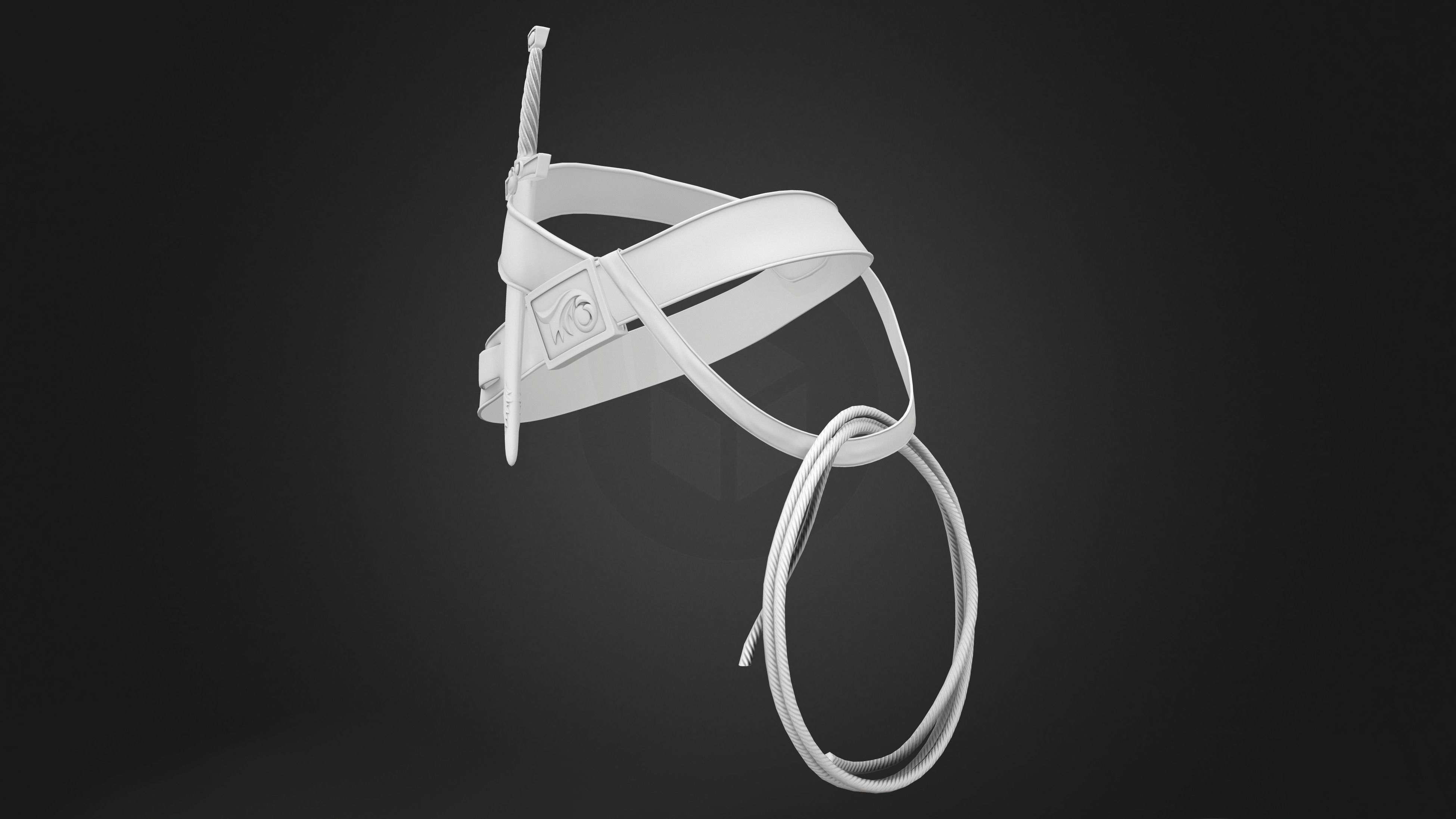 Ottoman Belt With Dagger and Rope Low-poly 3D model_7