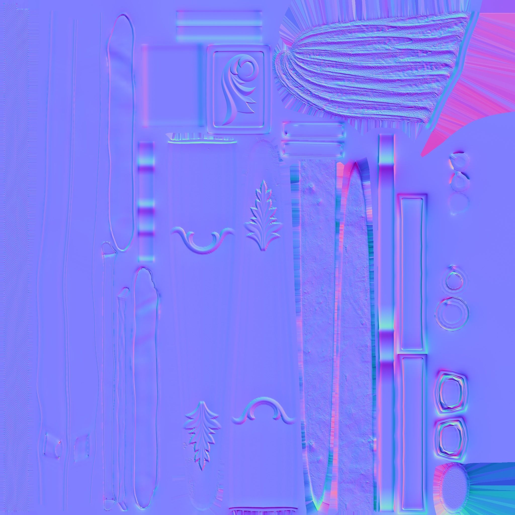 Ottoman Belt With Dagger and Rope Low-poly 3D model_9